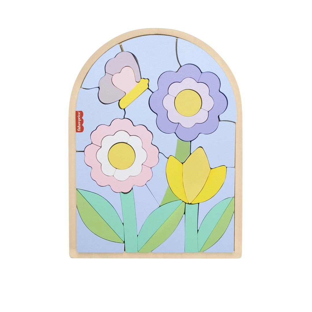 Fisher-Price Wooden Flower Puzzle Blocks for
