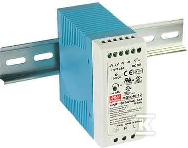 POWER SUPPLY. DIN RAIL 40W 12V