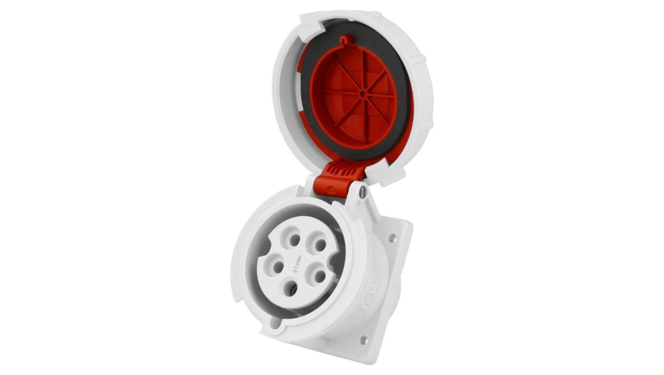 Mennekes straight panel socket 32A 5p