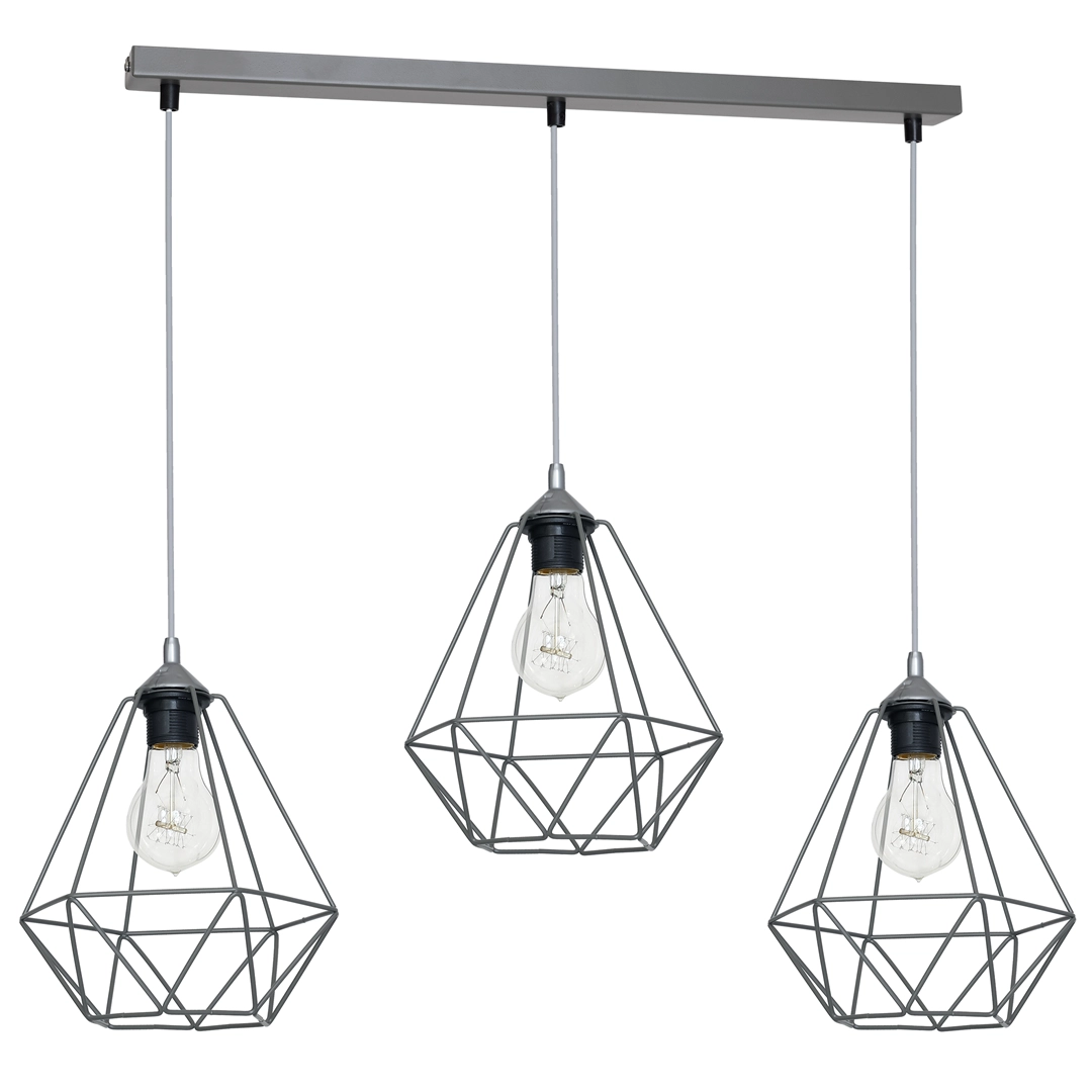 Hanging lamp BASKET GRAY 3xE27 MLP7217
