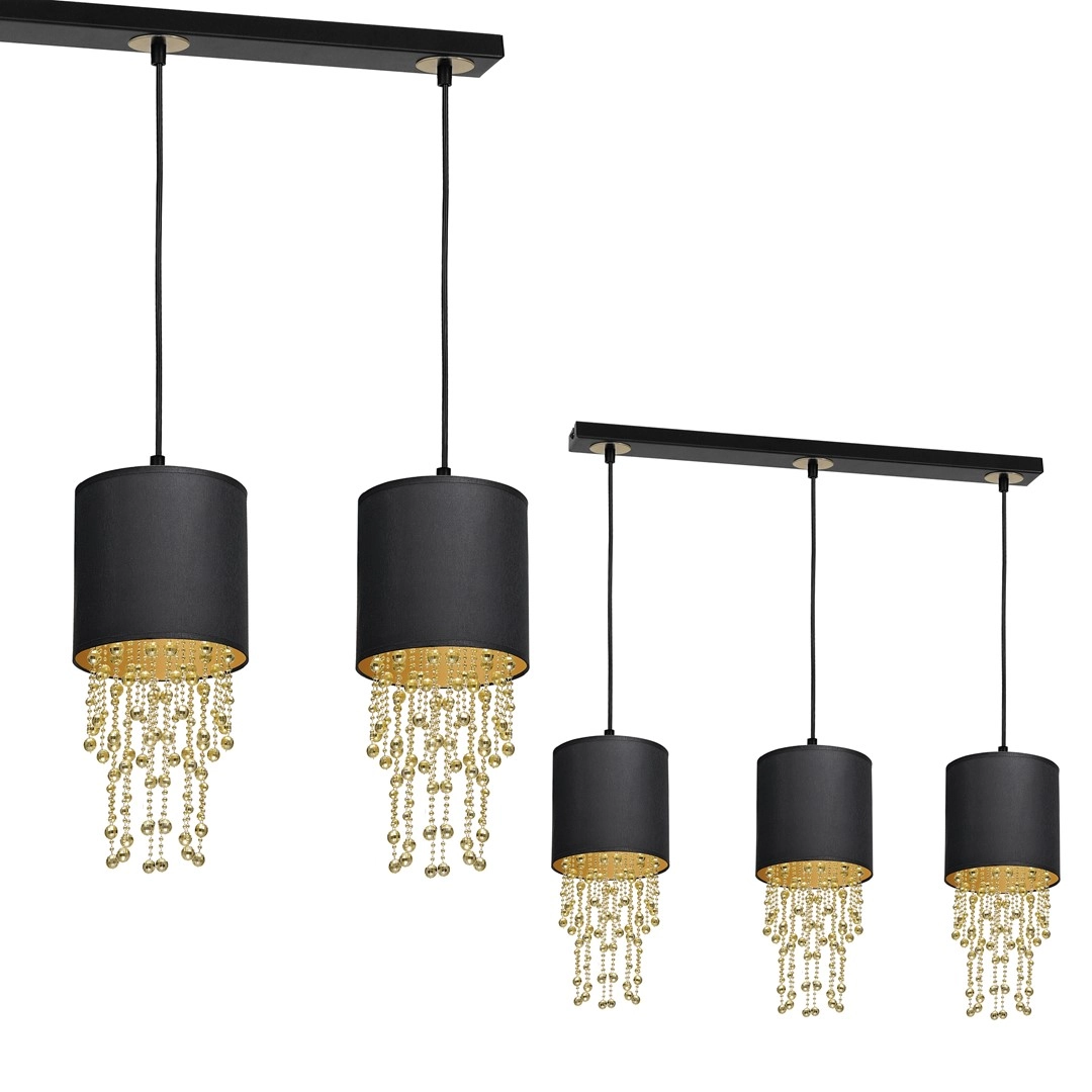 Hanging lamp ALMERIA BLACK/GOLD 3xE27 MLP64400