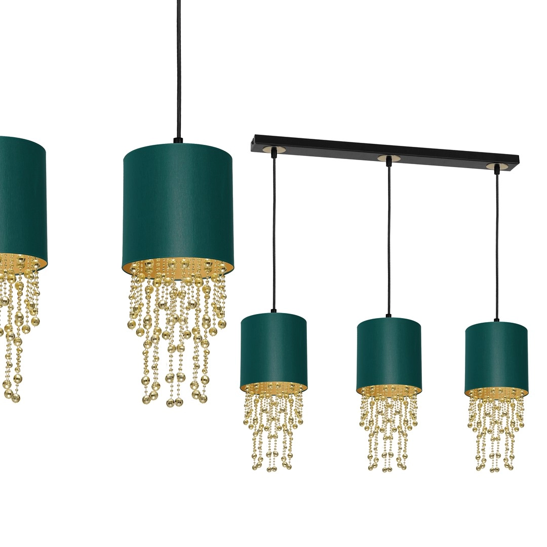 Hanging lamp ALMERIA GREEN/GOLD 3xE27 MLP64500