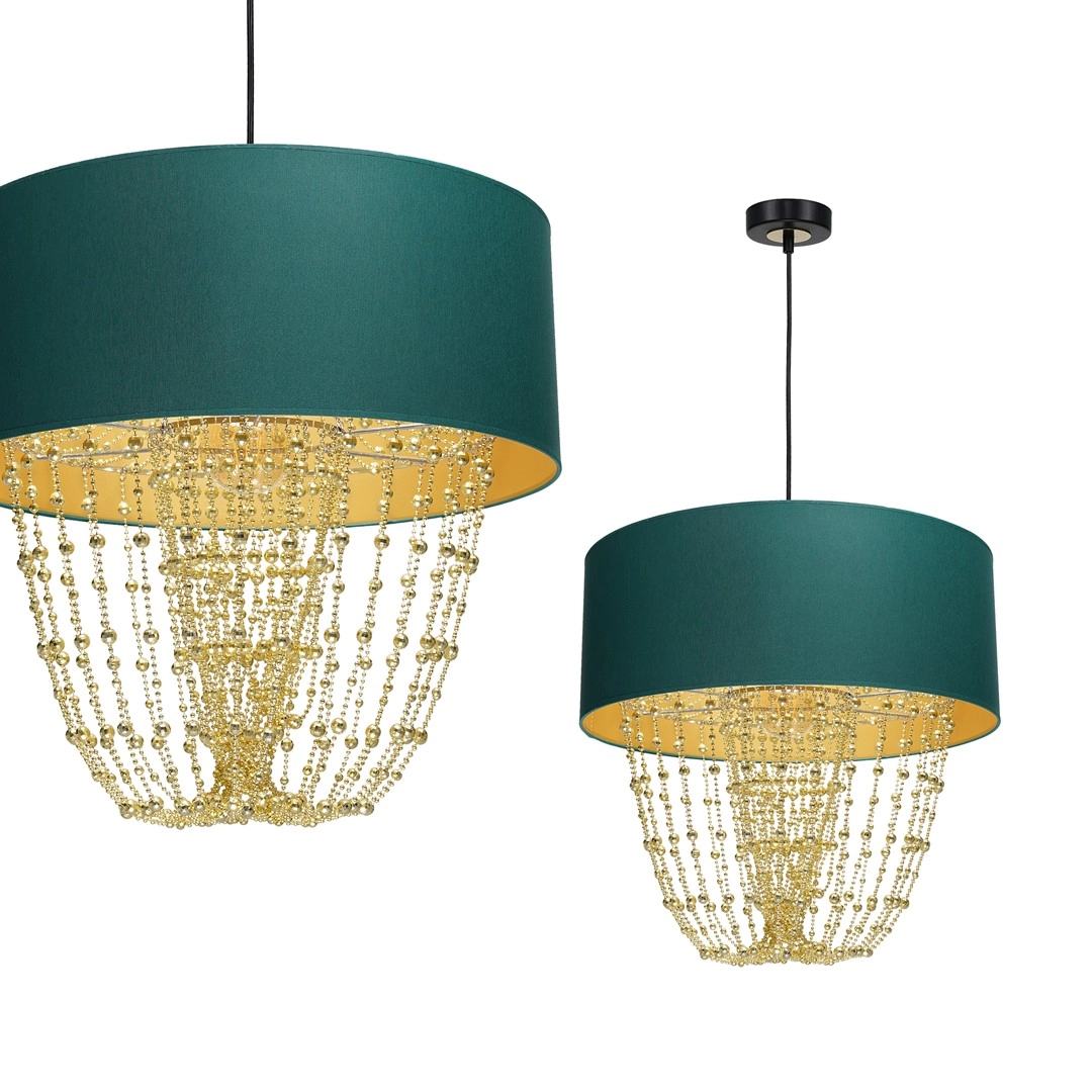 Hanging lamp ALMERIA GREEN/GOLD 1xE27 MLP6452