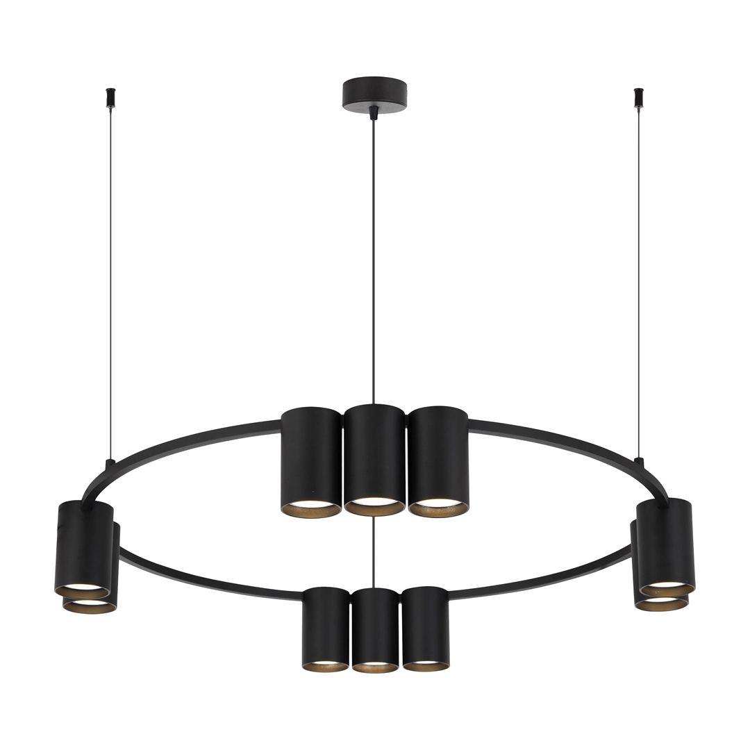 Pendant lamp (wheel) GENESIS BLACK 10xGU10
