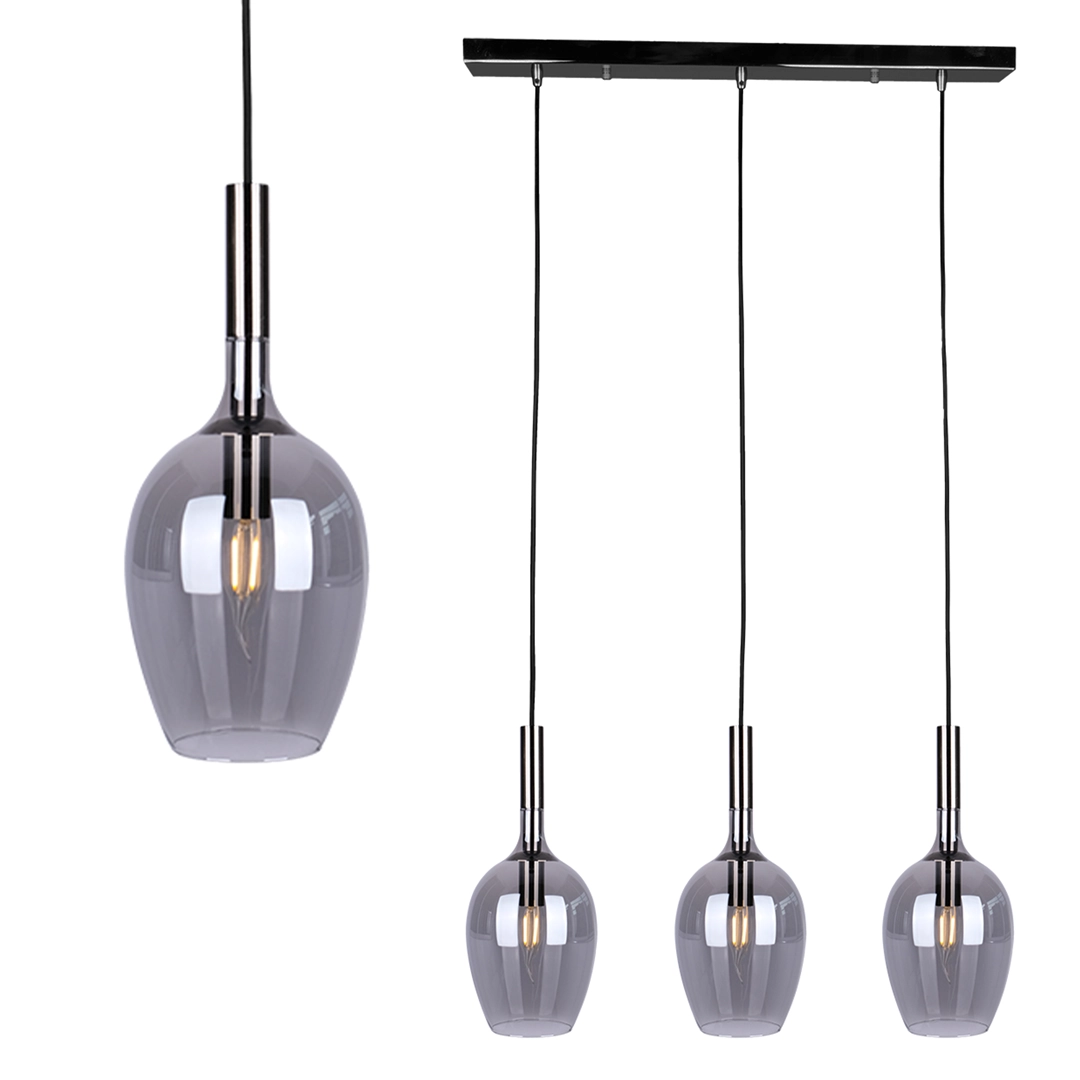 LUGANO SMOKED pendant lamp 3xE14 0001-00019-48238