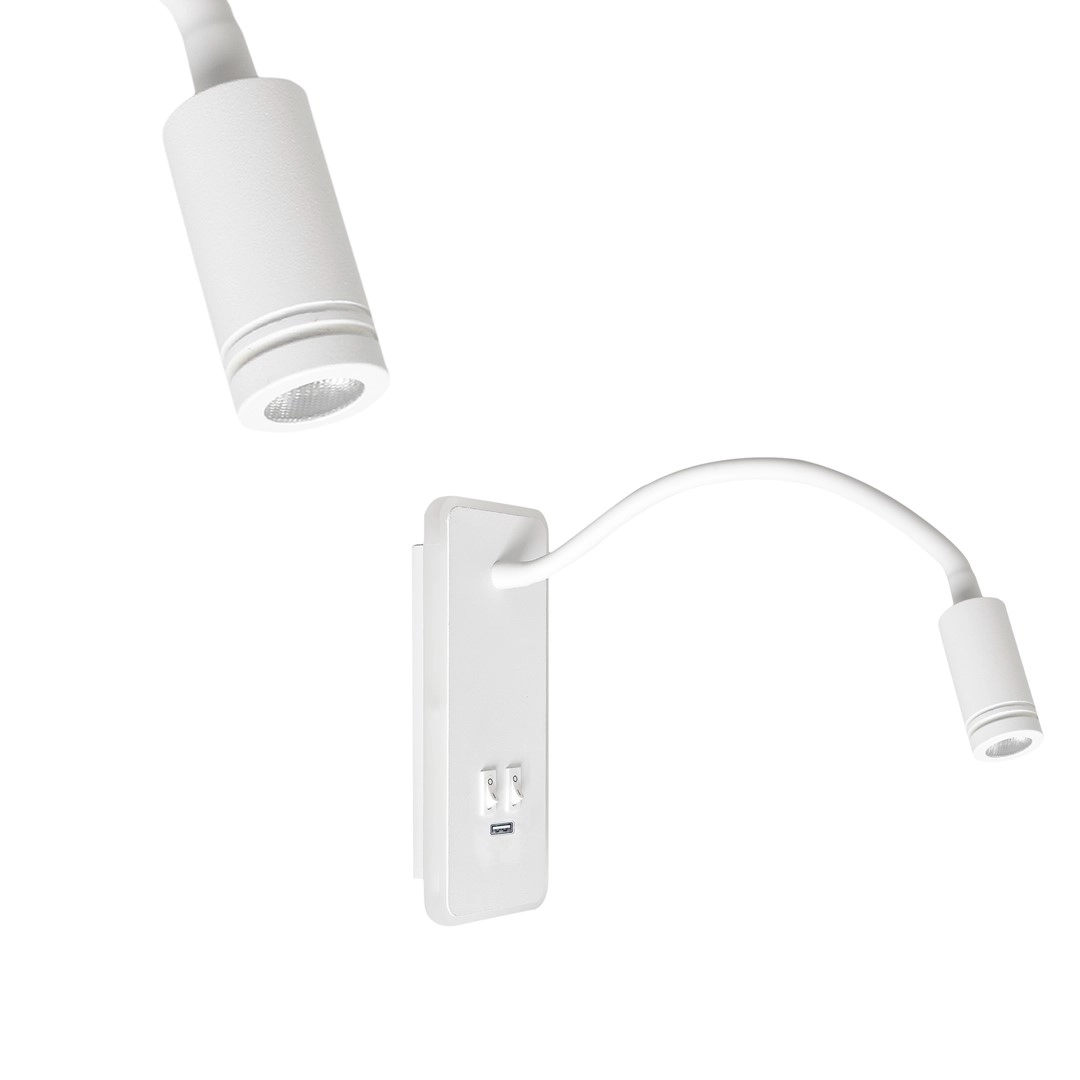 Bedside lamp BASE 8W+2W WHITE 0001-00019-50812