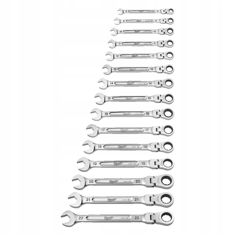 MILWAUKEE WRENCH SET FLUSH-EYE. 15 pcs