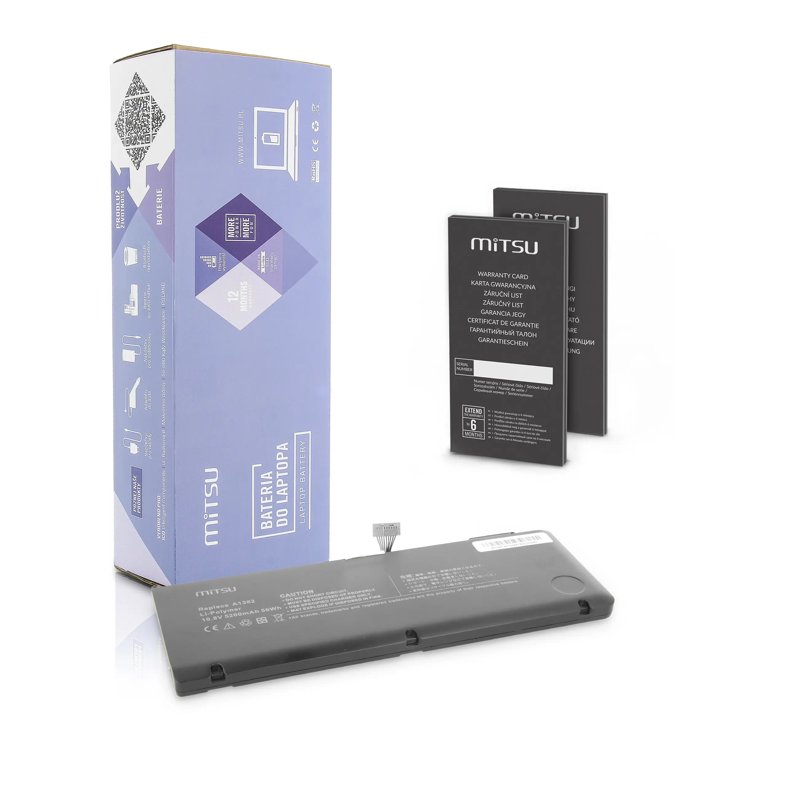 Bateria Mitsu Apple A1382 (BC/AP-A1382) 5BM314-BC/AP-A1382
