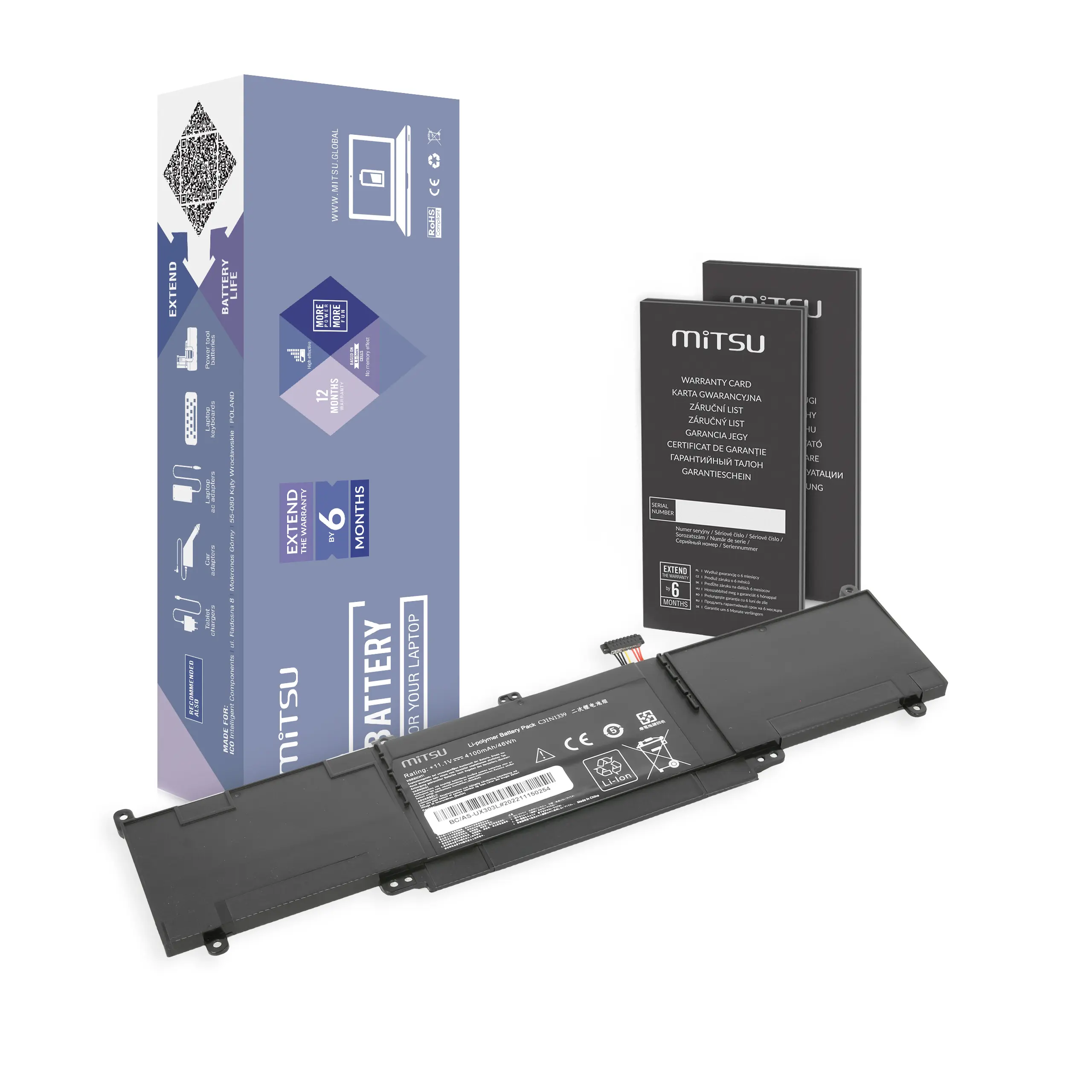 Laptop battery MITSU BC/AS-UX303L 5BM279 (50