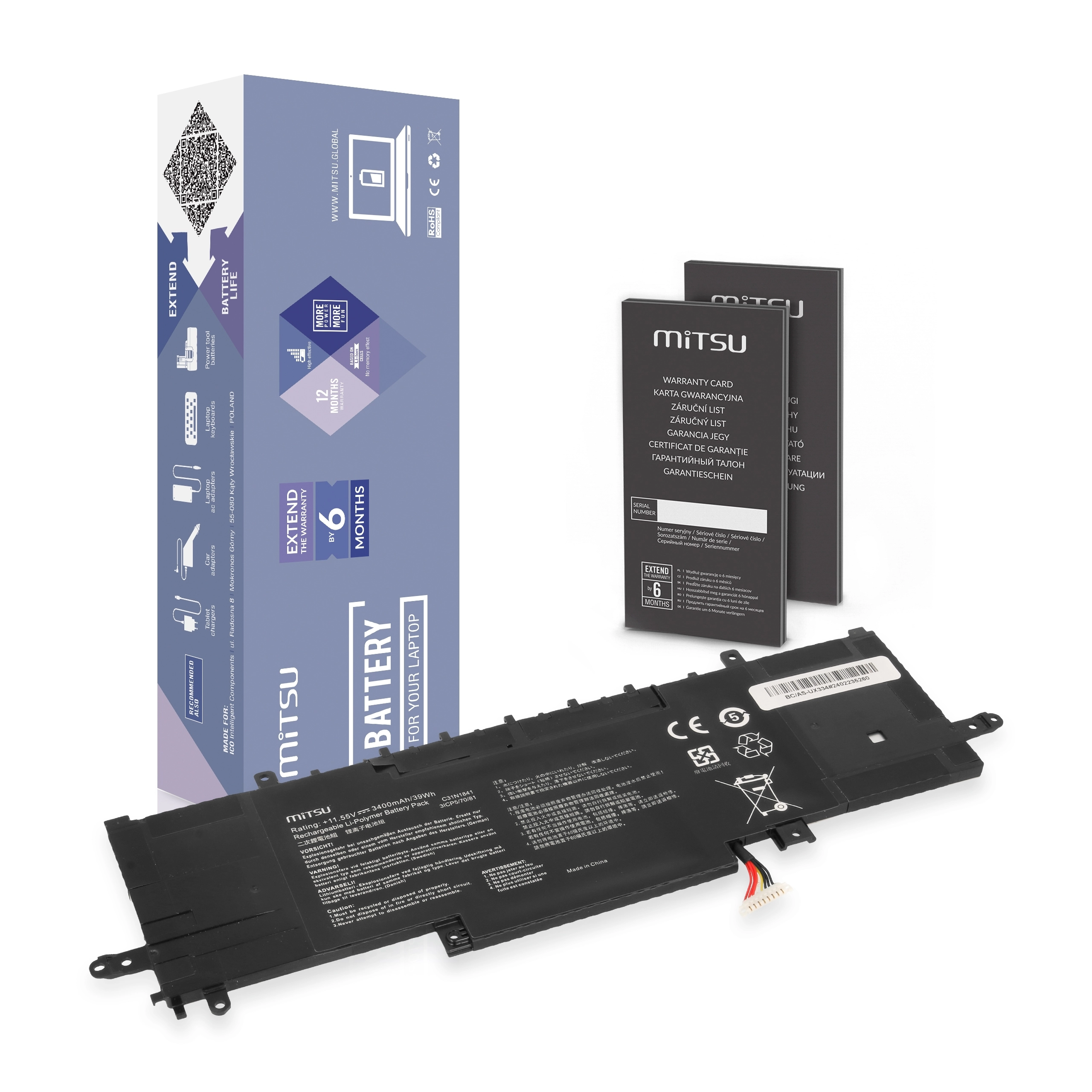 Mitsu battery for Asus ZenBook 13