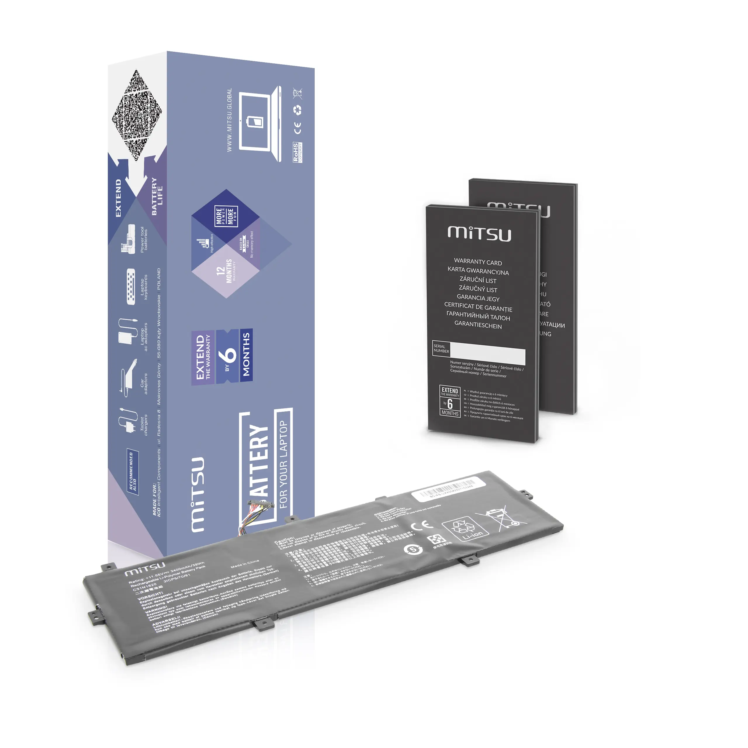 Bateria Mitsu Asus UX430 (BC/AS-UX430) 5BM321-BC/AS-UX430