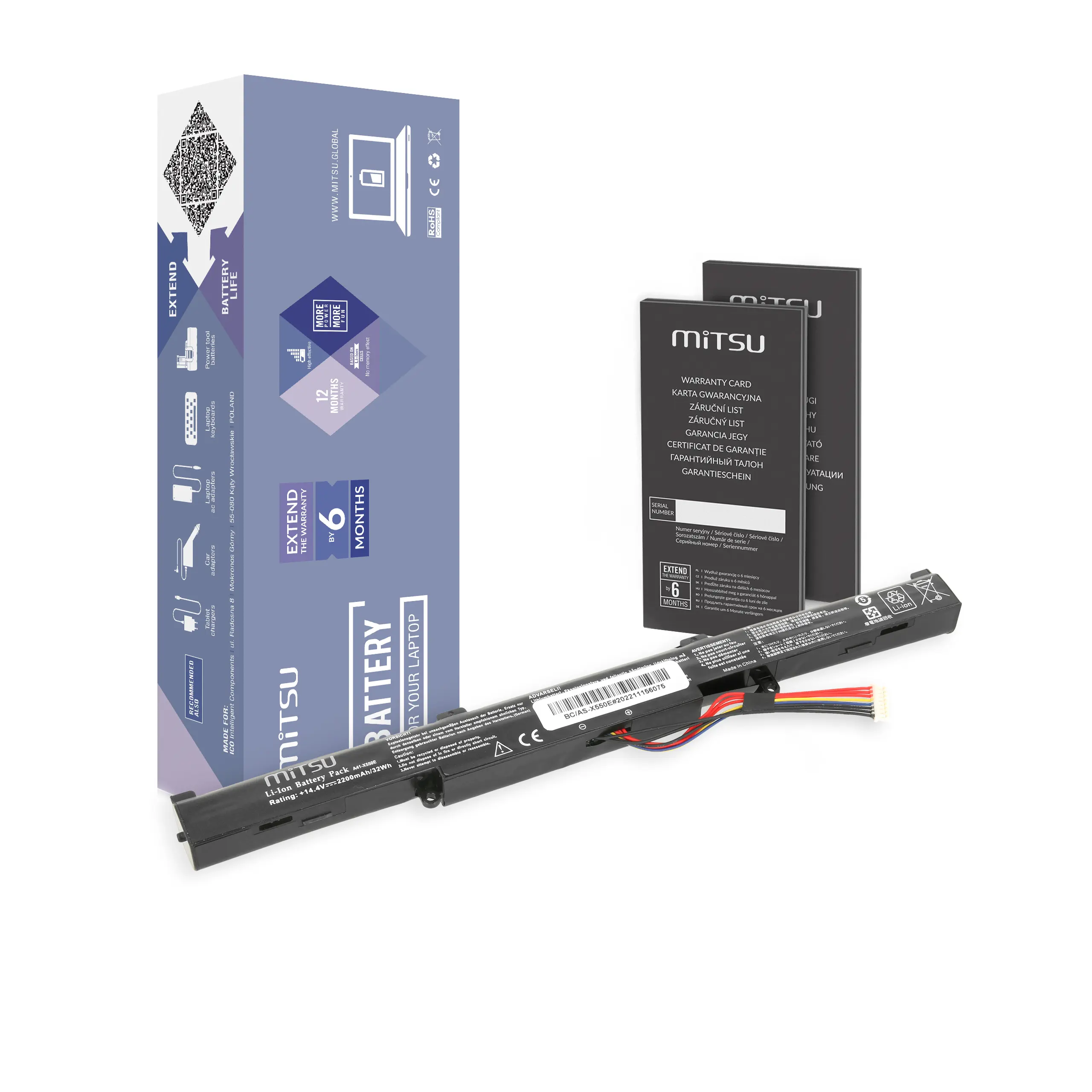 MITSU BC/AS-X550E laptop battery (33 Wh