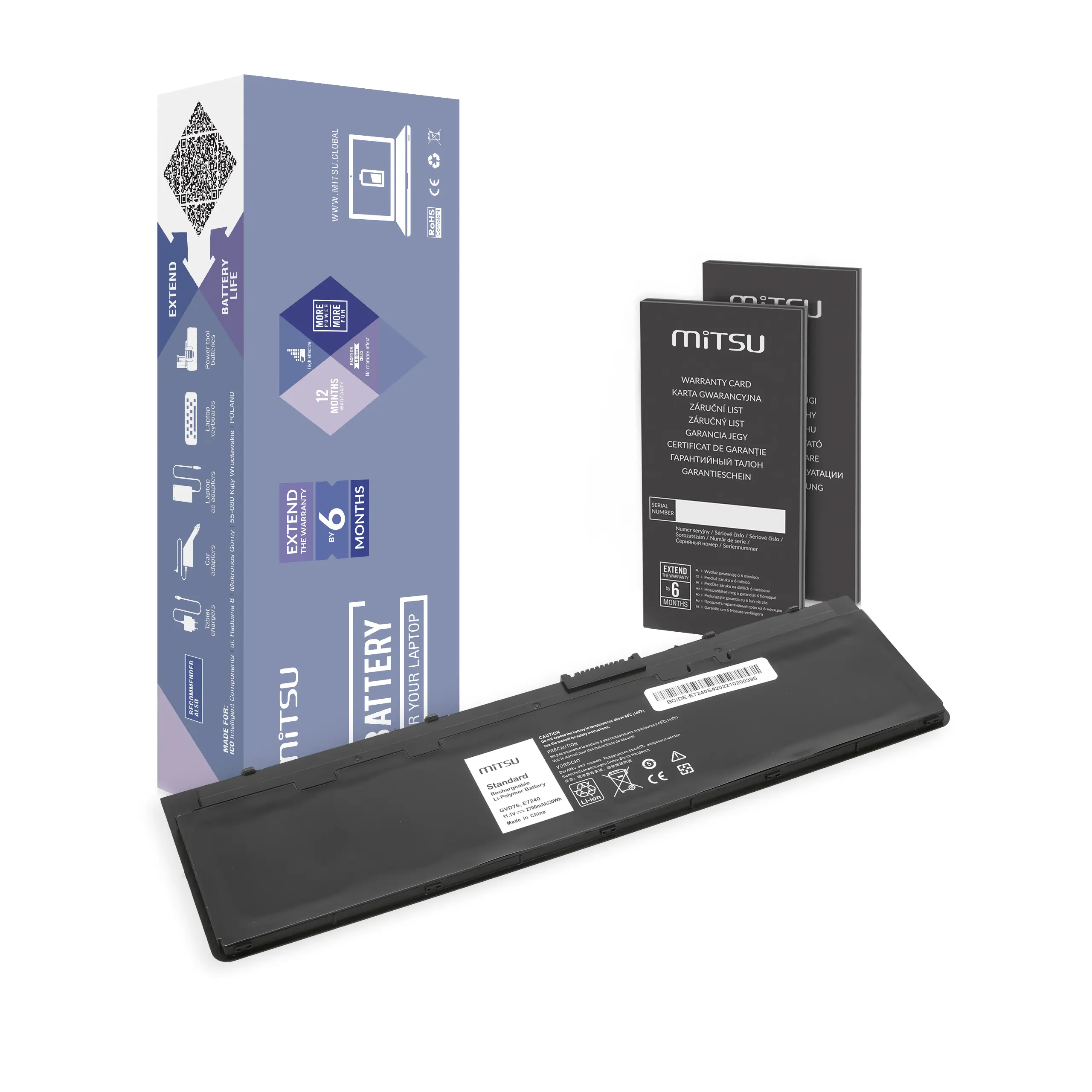 Mitsu Dell Latitude E7240 E7250 Battery