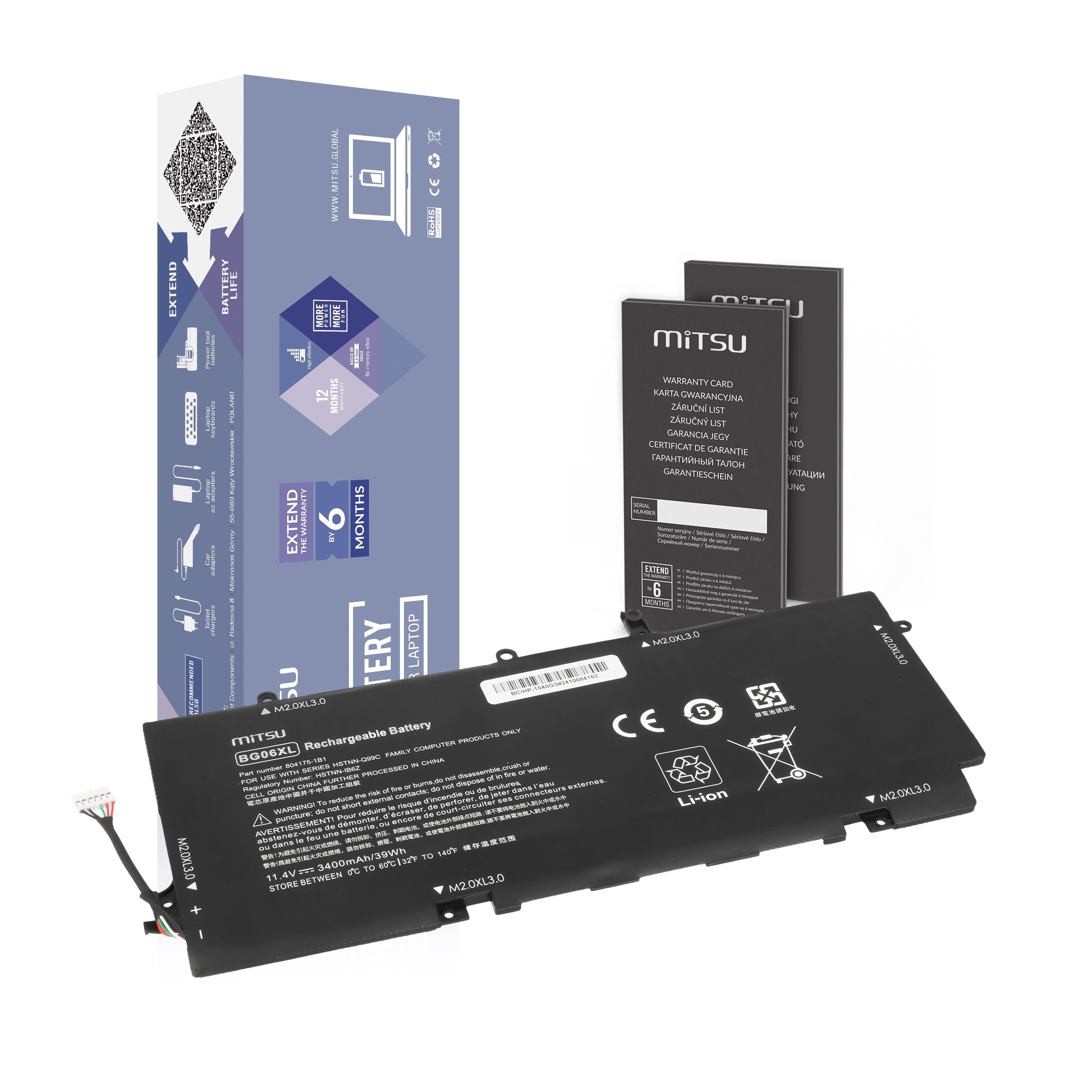 Mitsu battery for HP EliteBook Folio