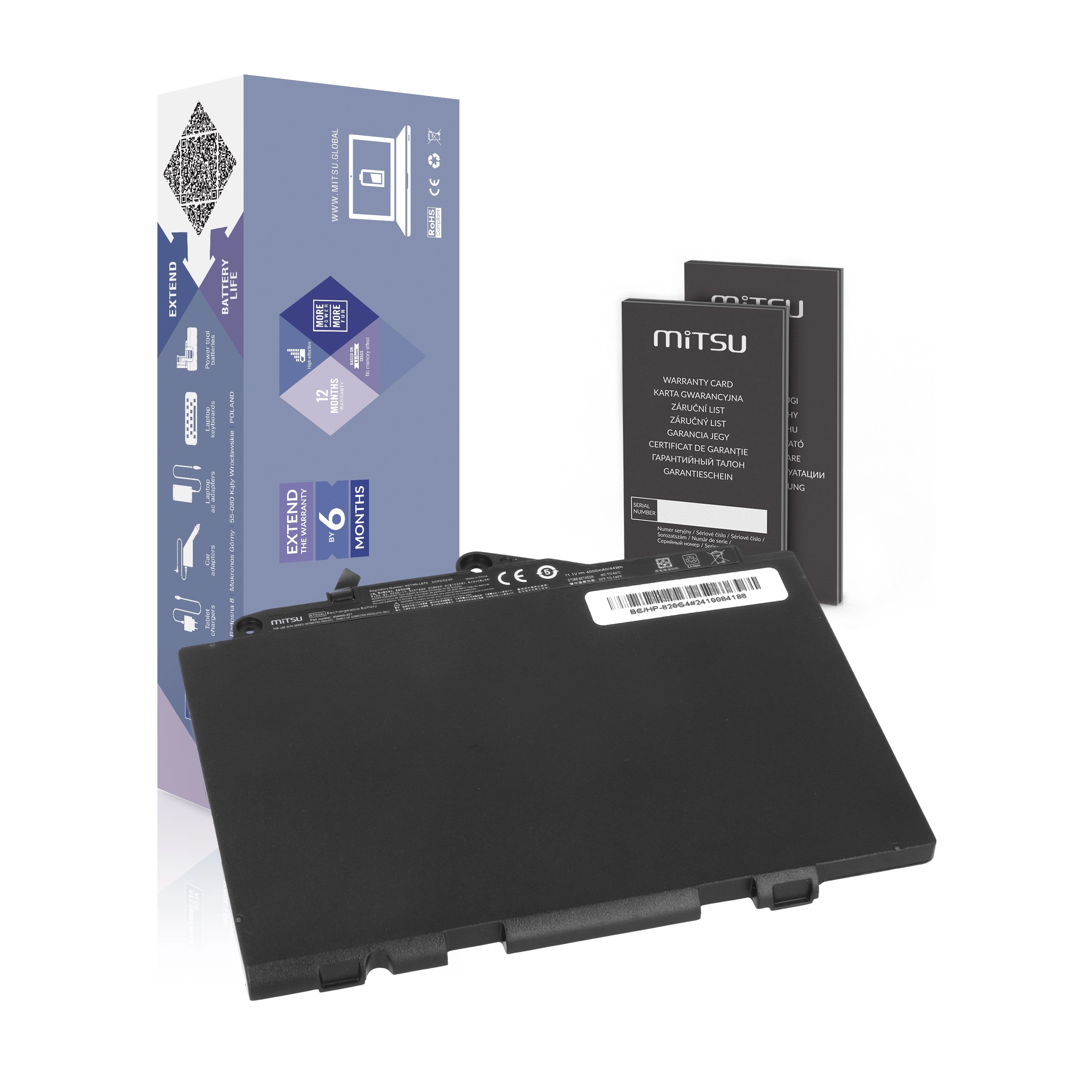 Mitsu battery for HP EliteBook 820