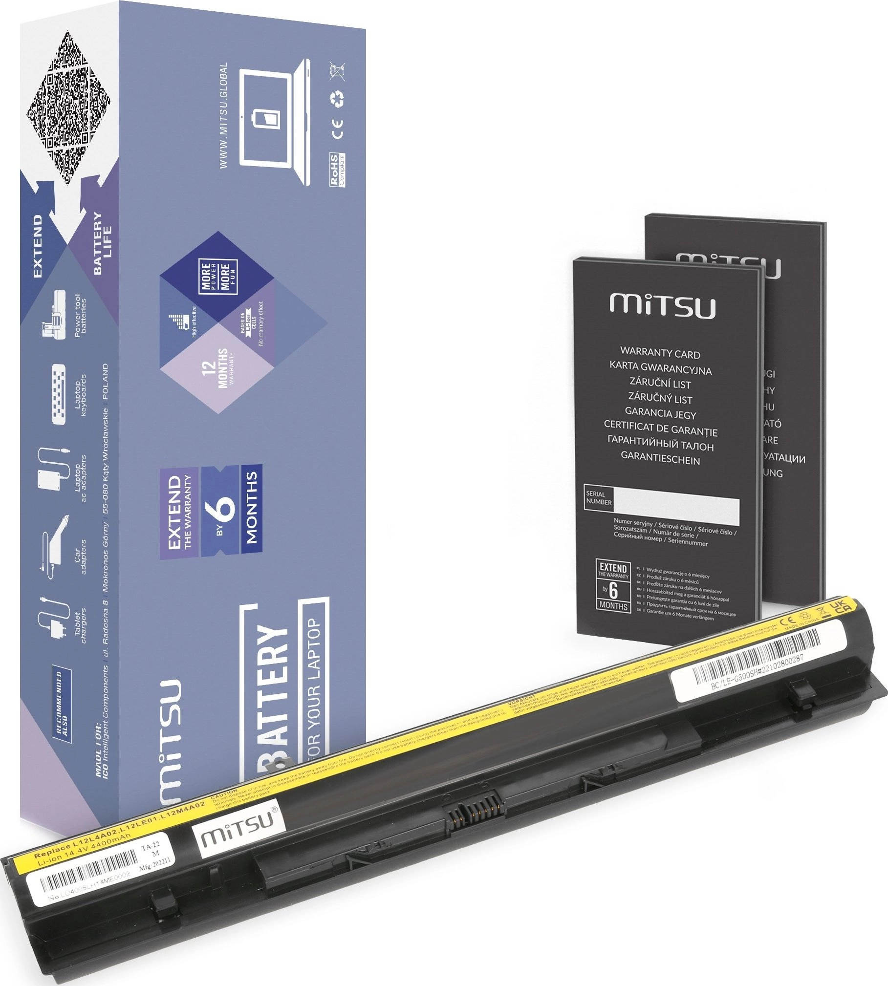 Mitsu battery for Lenovo IdeaPad G500s