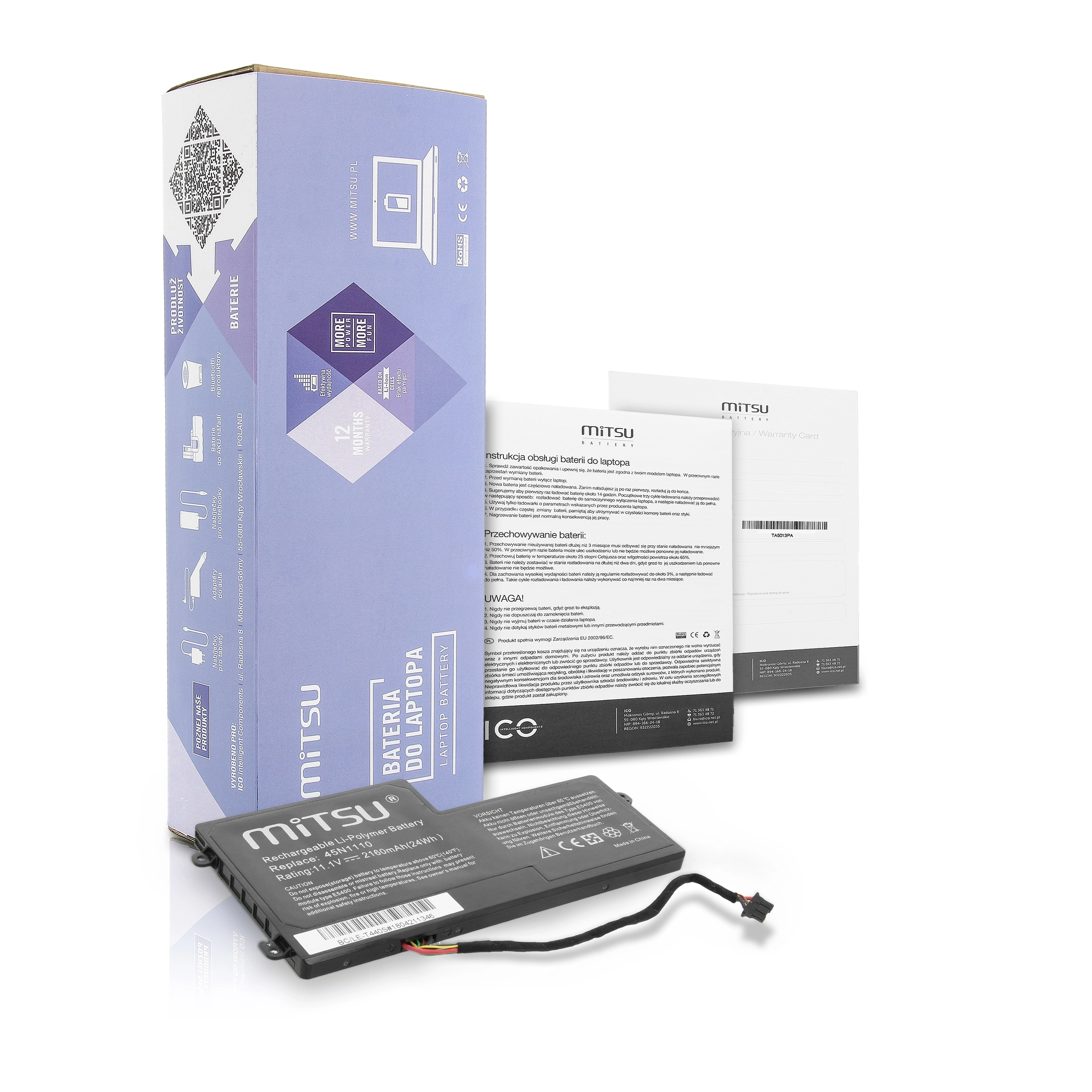 Mitsu Battery for Lenovo Thinkpad T440s