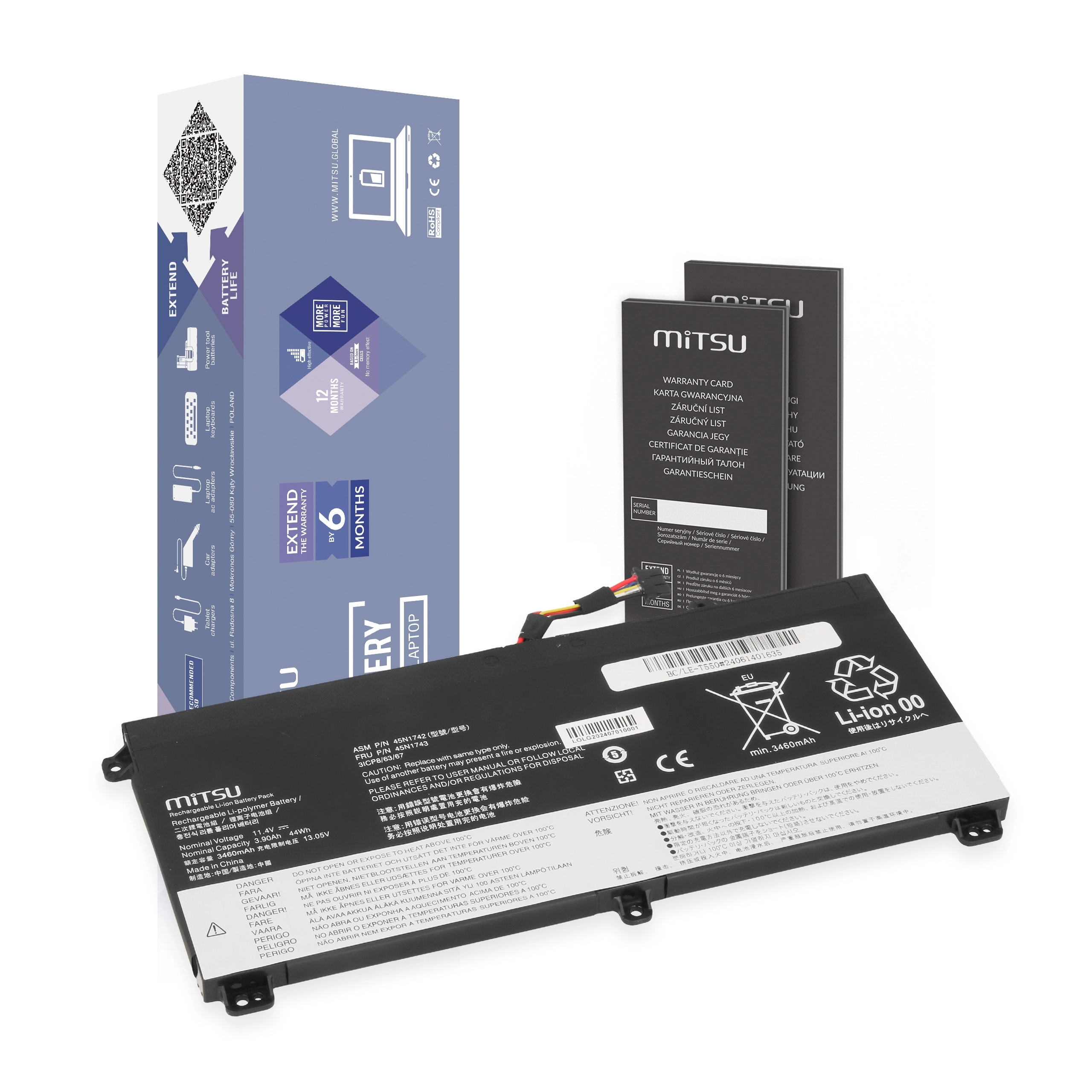 Mitsu Battery for Lenovo ThinkPad T550