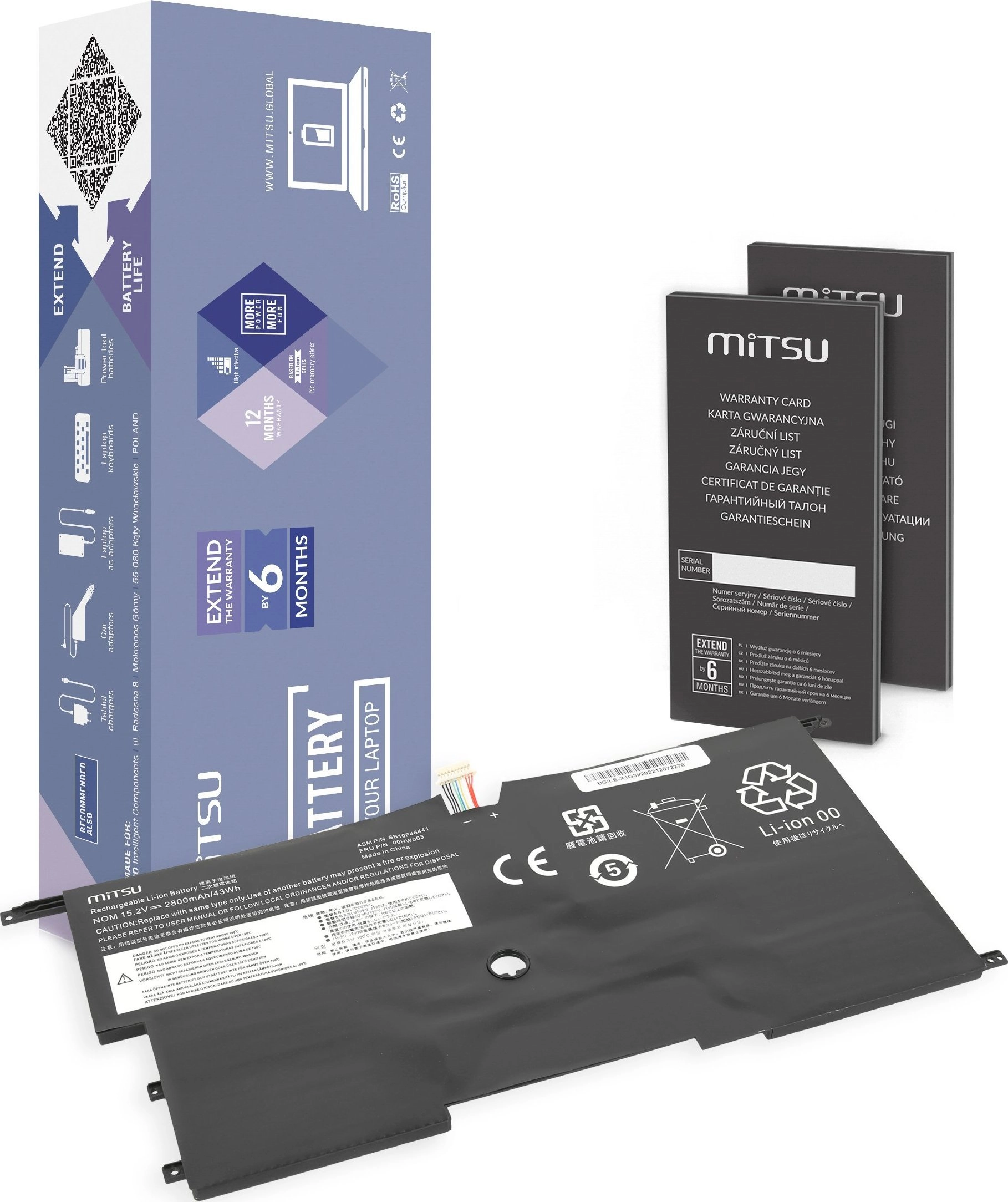 Mitsu battery for Lenovo ThinkPad X1