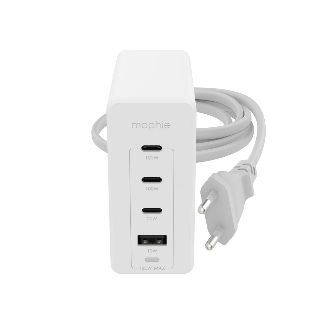 Mophie Accessories-Wall Adapter-USB-C-PD-HUB-120W-GAN-White-EU(3xUSBC + 1xUSBA) 409909309