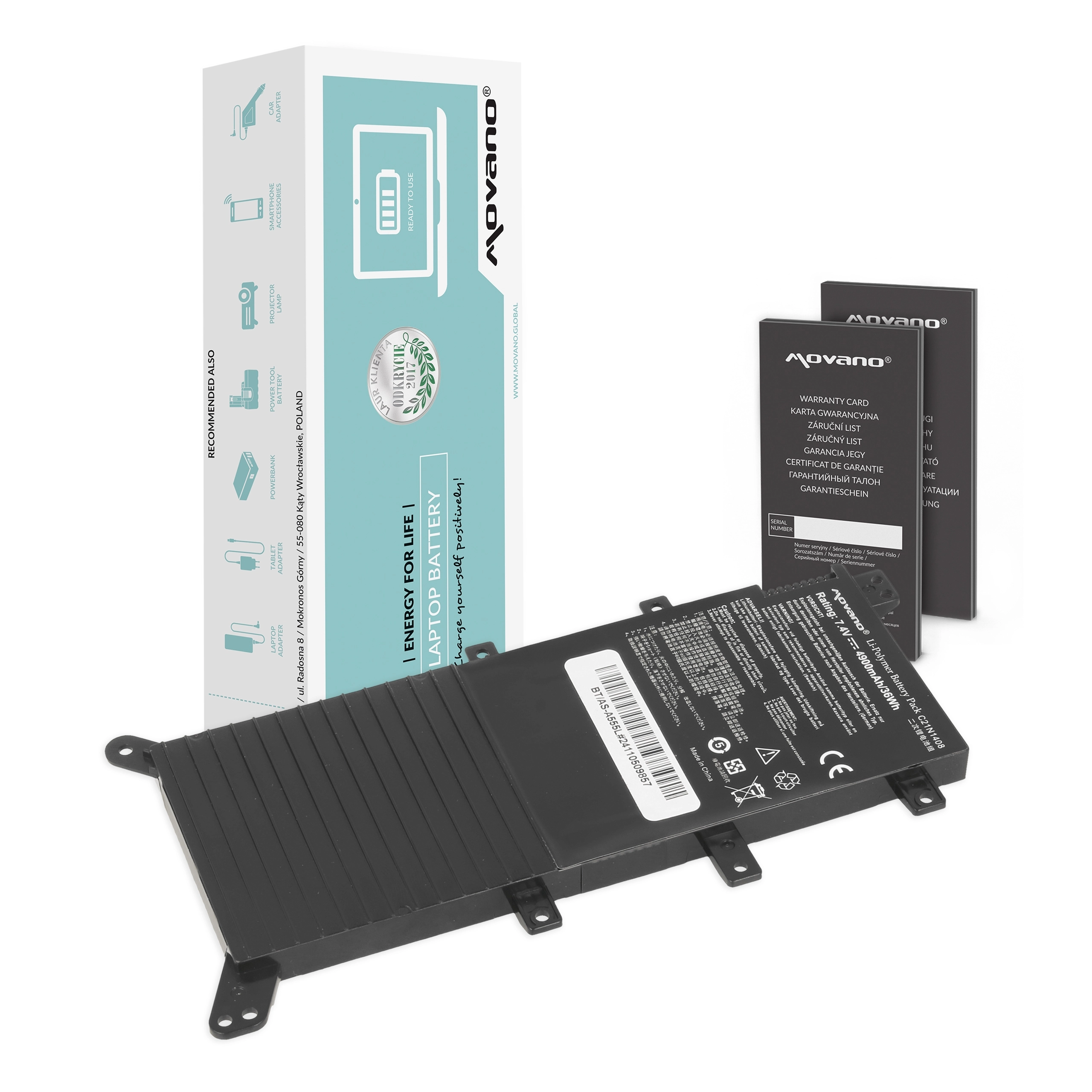 Movano Battery for Asus A555L  A555U