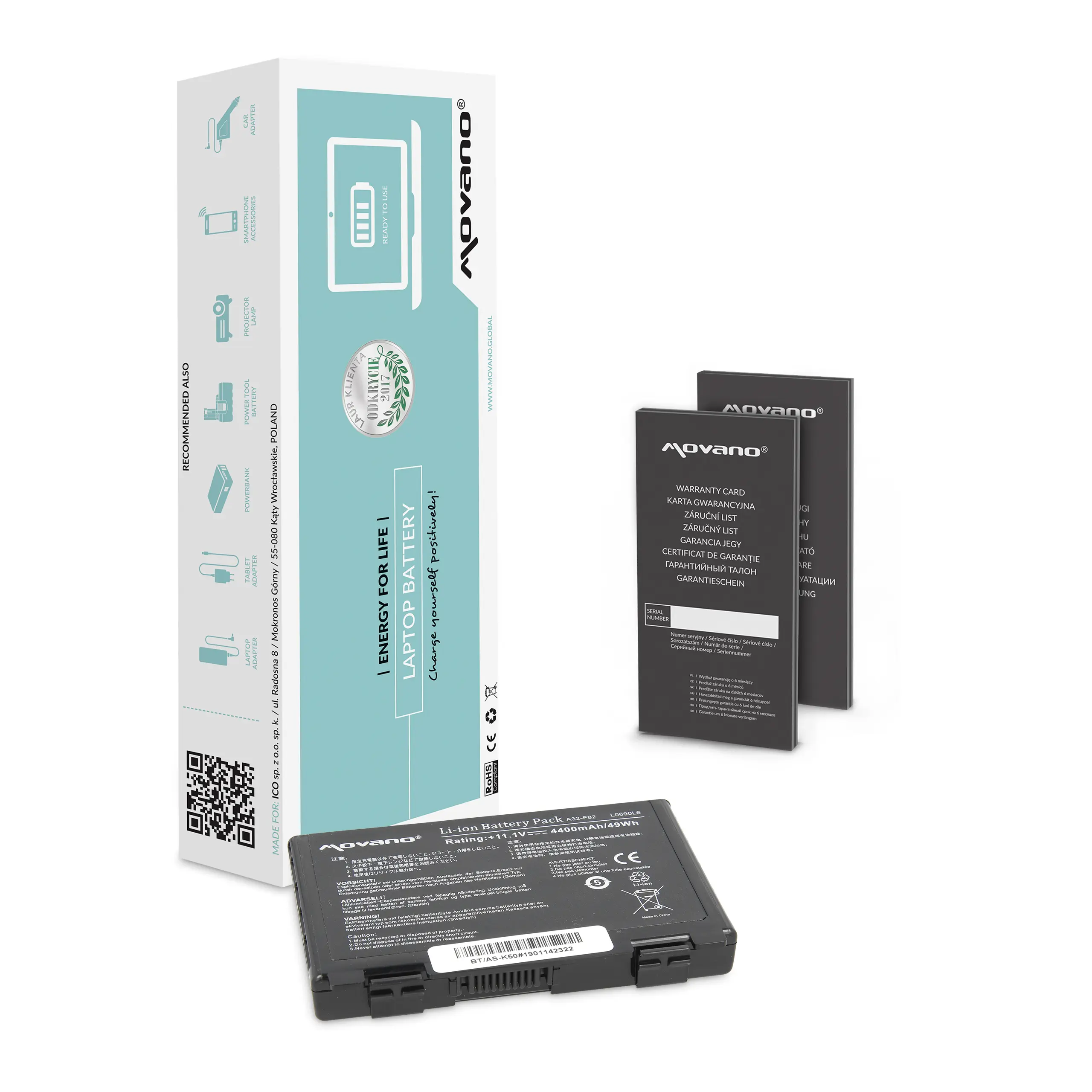 Movano battery for Asus F82  K40