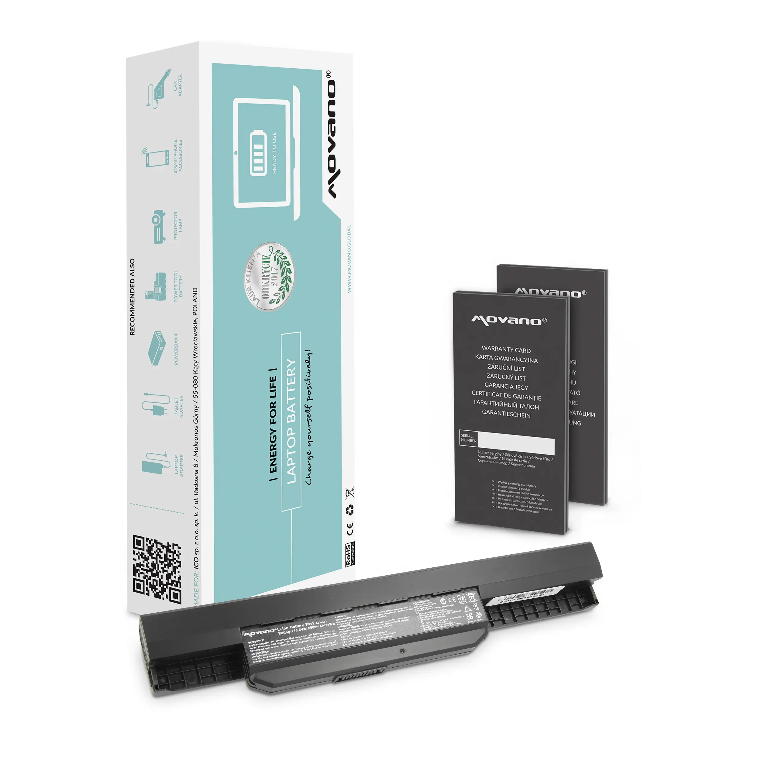 Movano battery for Asus A53 K53