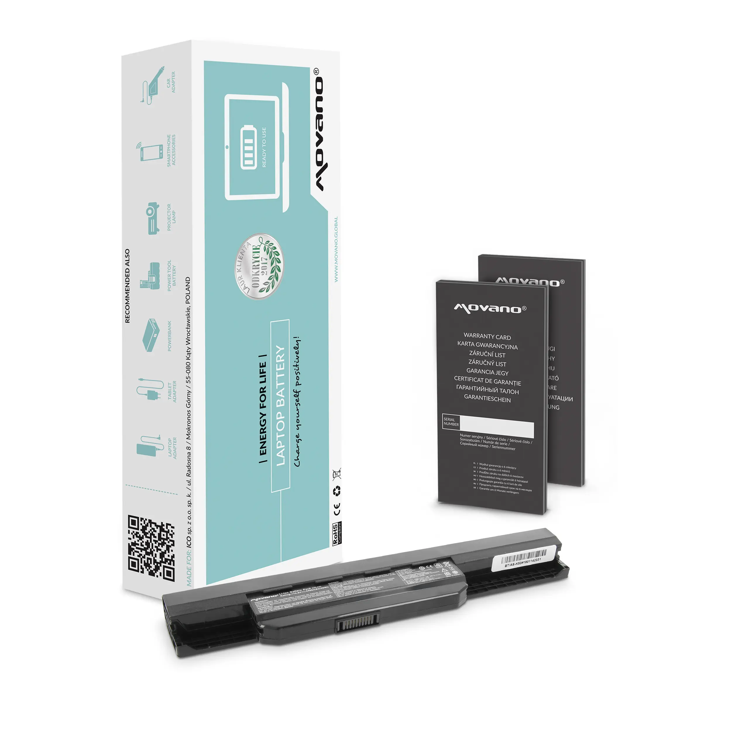 Bateria Movano do notebooka Asus A53