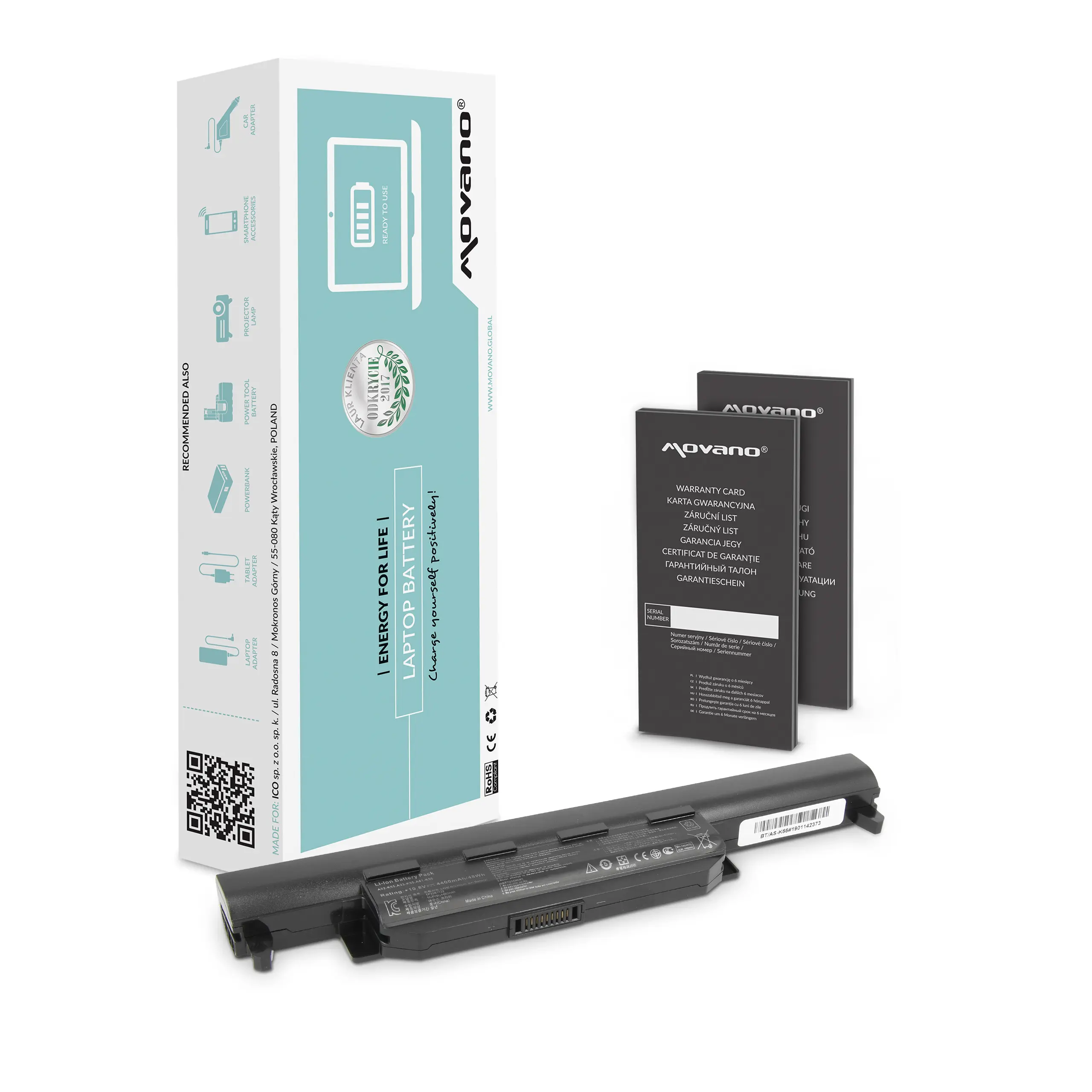 Movano battery for Asus A55  K45