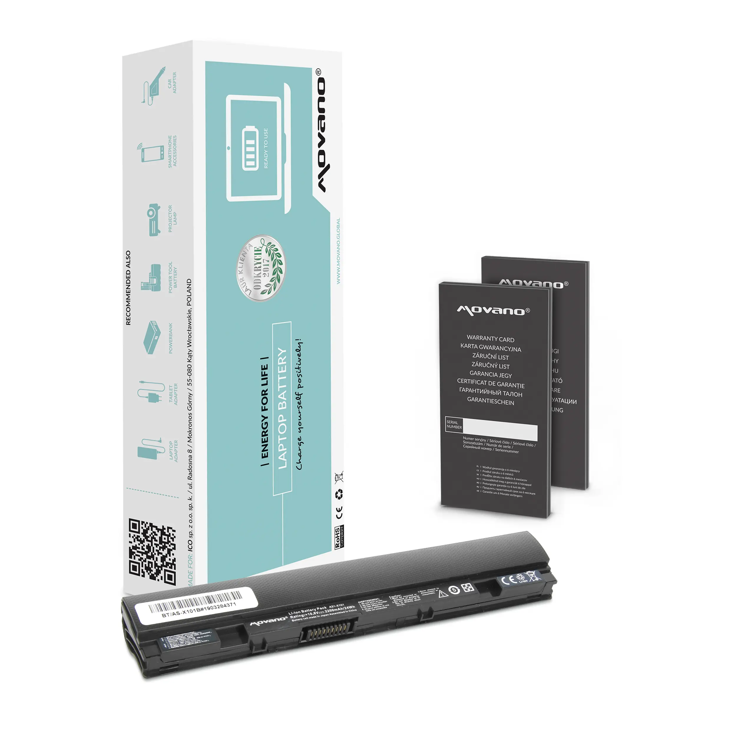 Movano battery for Asus X101 notebook