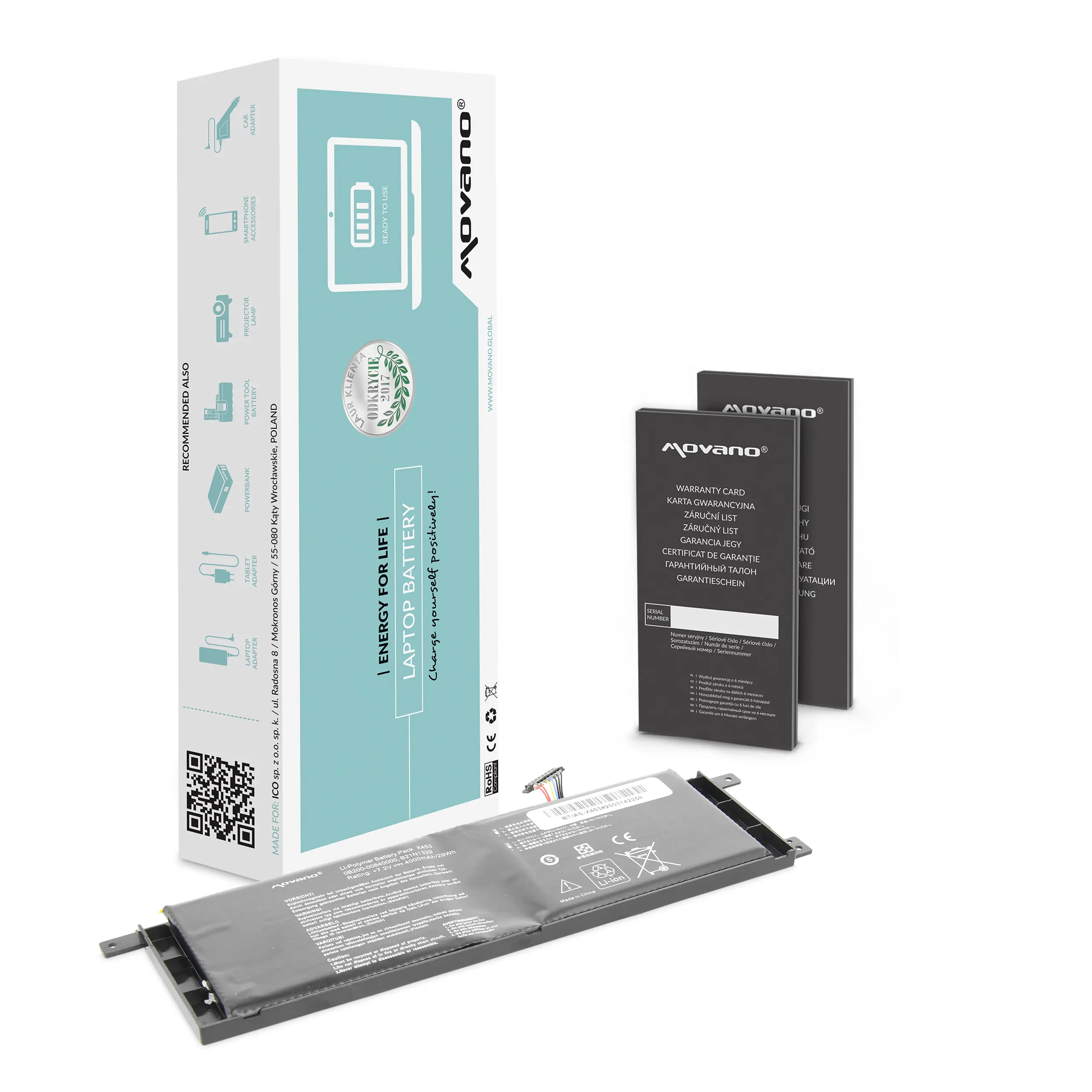 Movano battery for Asus X453 X553MA