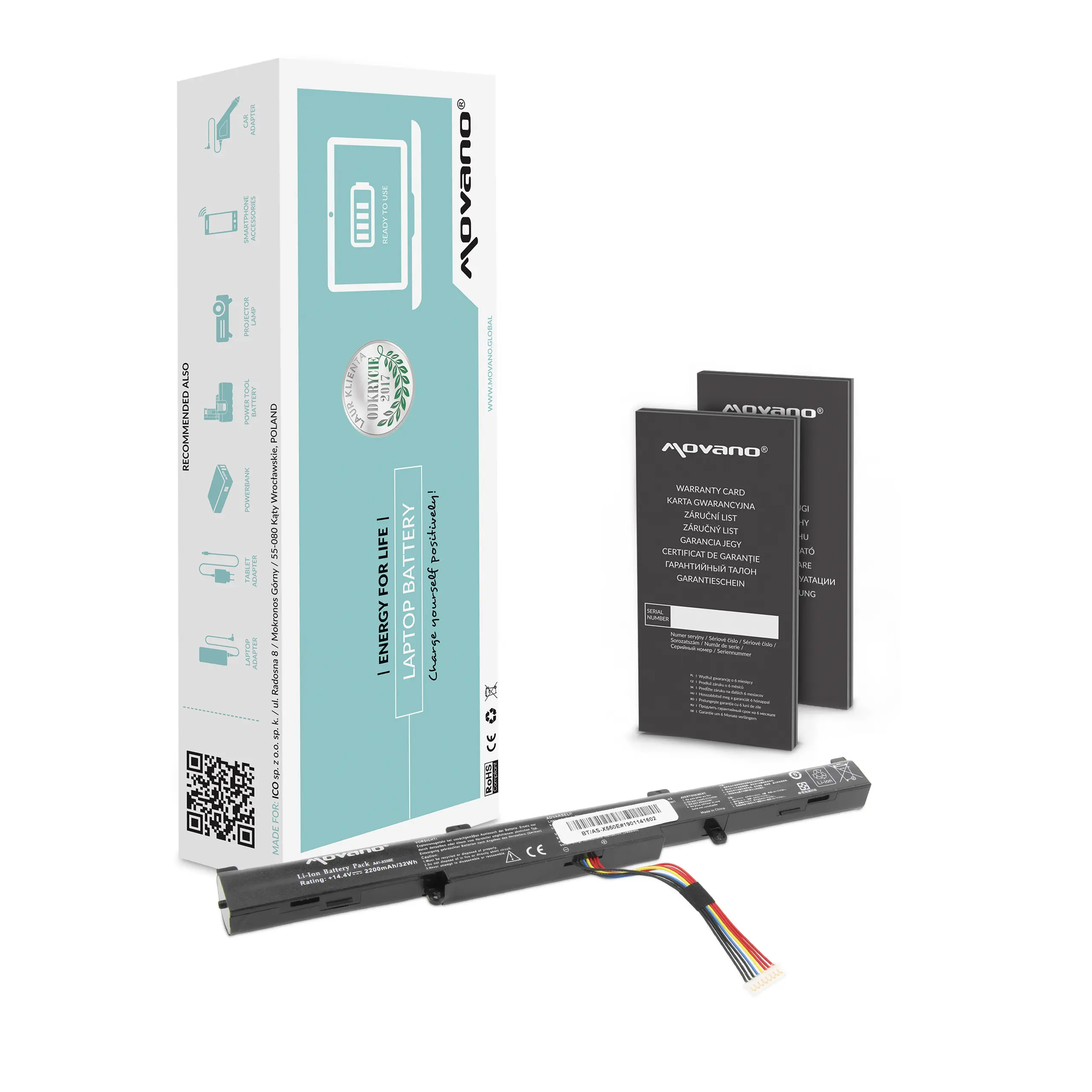 Movano battery for Asus A550E  K550E