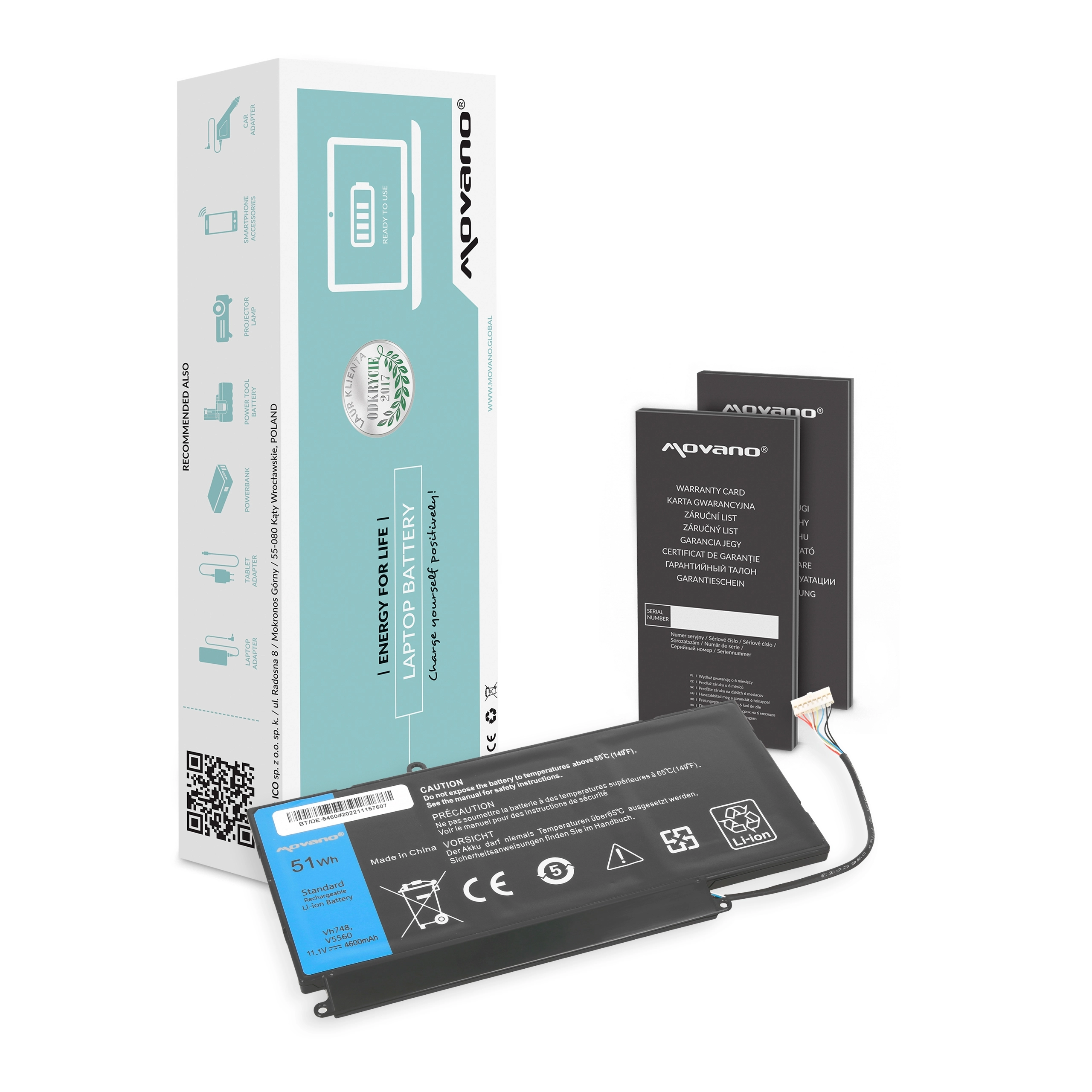 Movano battery for Dell Vostro 5460