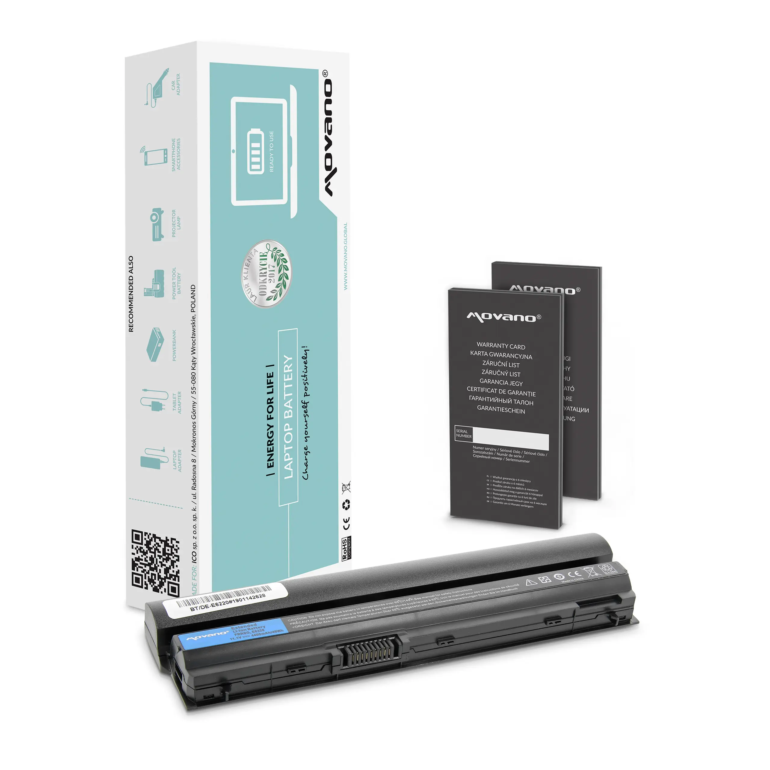 Movano Battery for Dell Latitude E6220