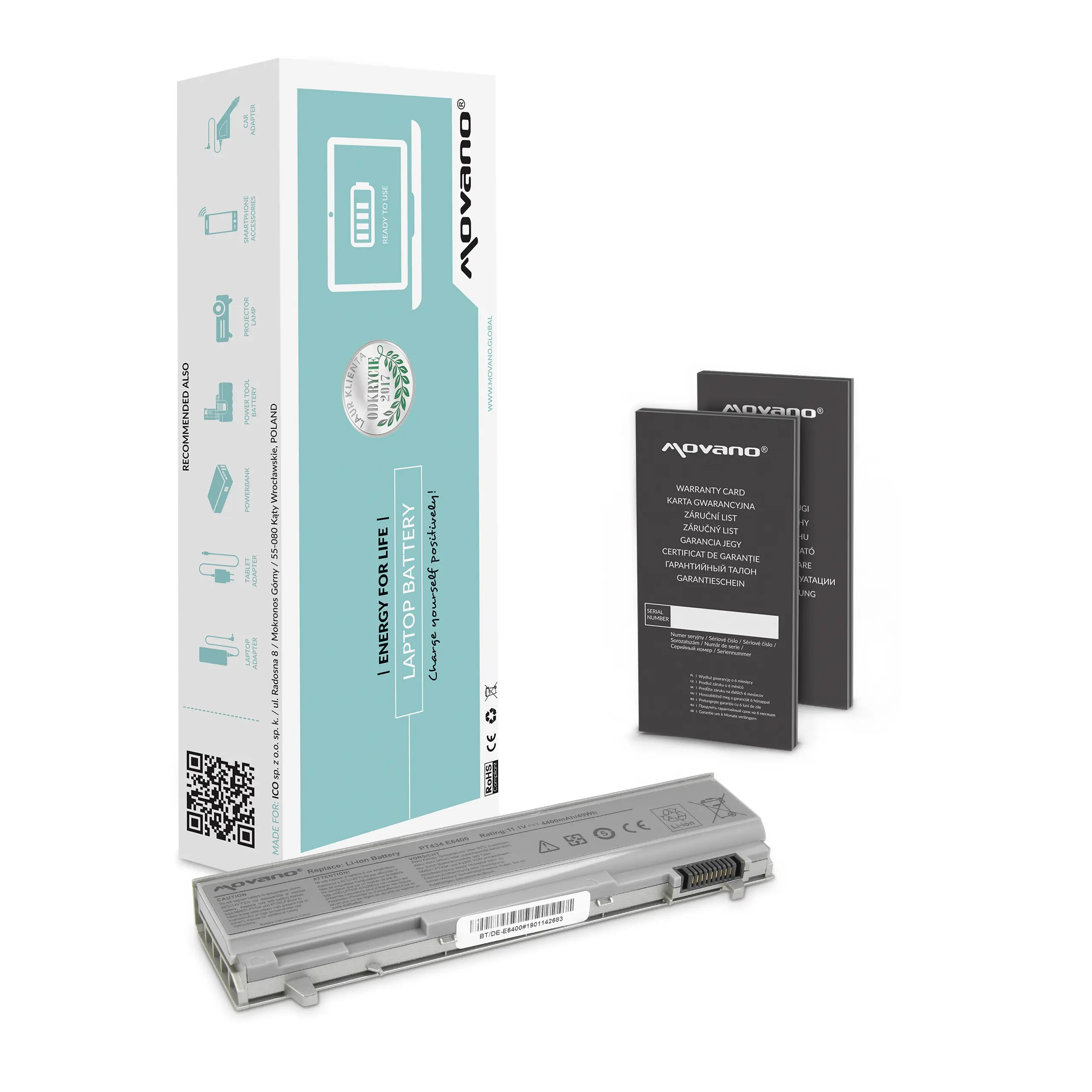 Movano Battery for Dell Latitude E6400