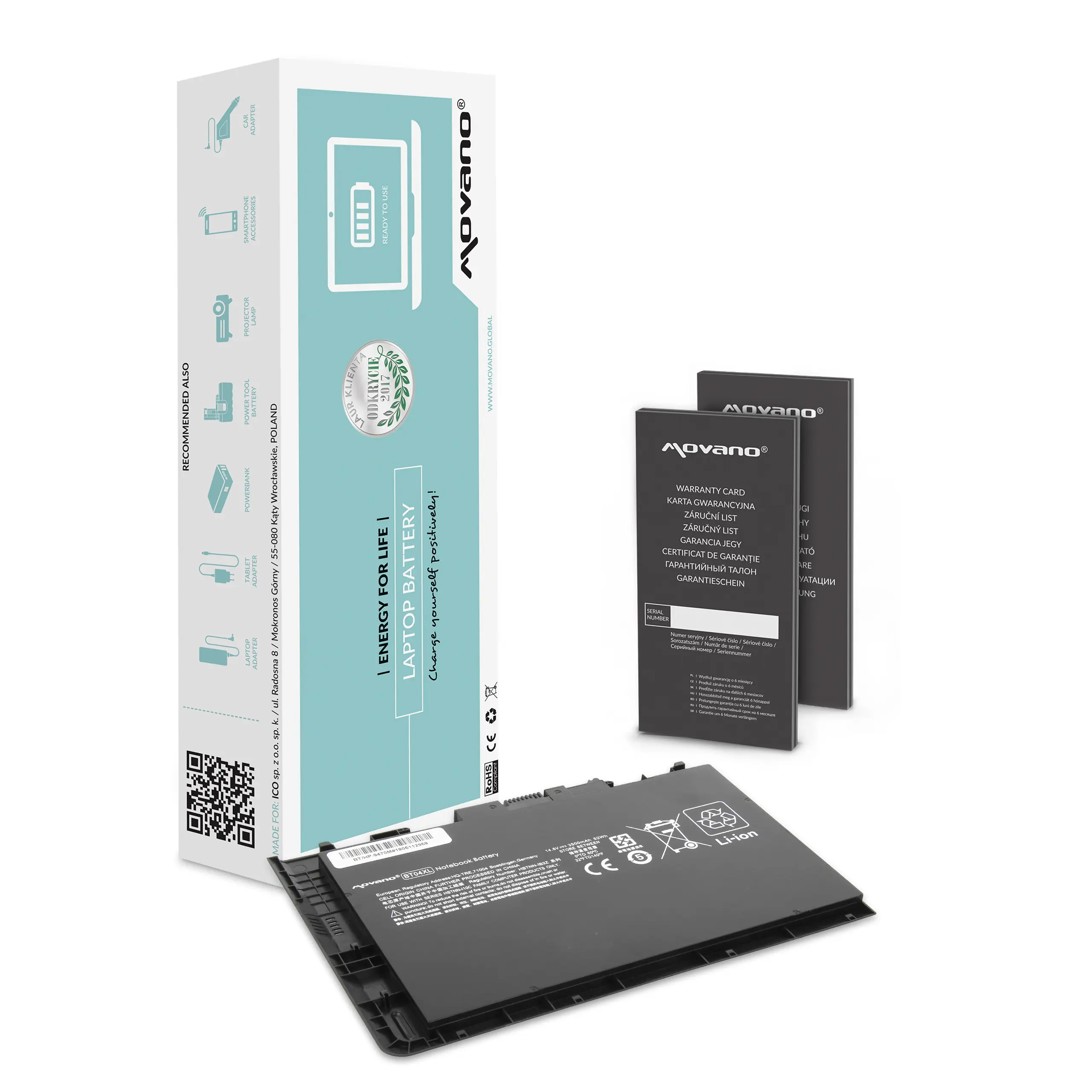 Klēpjdatora akumulators Movano BT/HP-9470M HP EliteBook