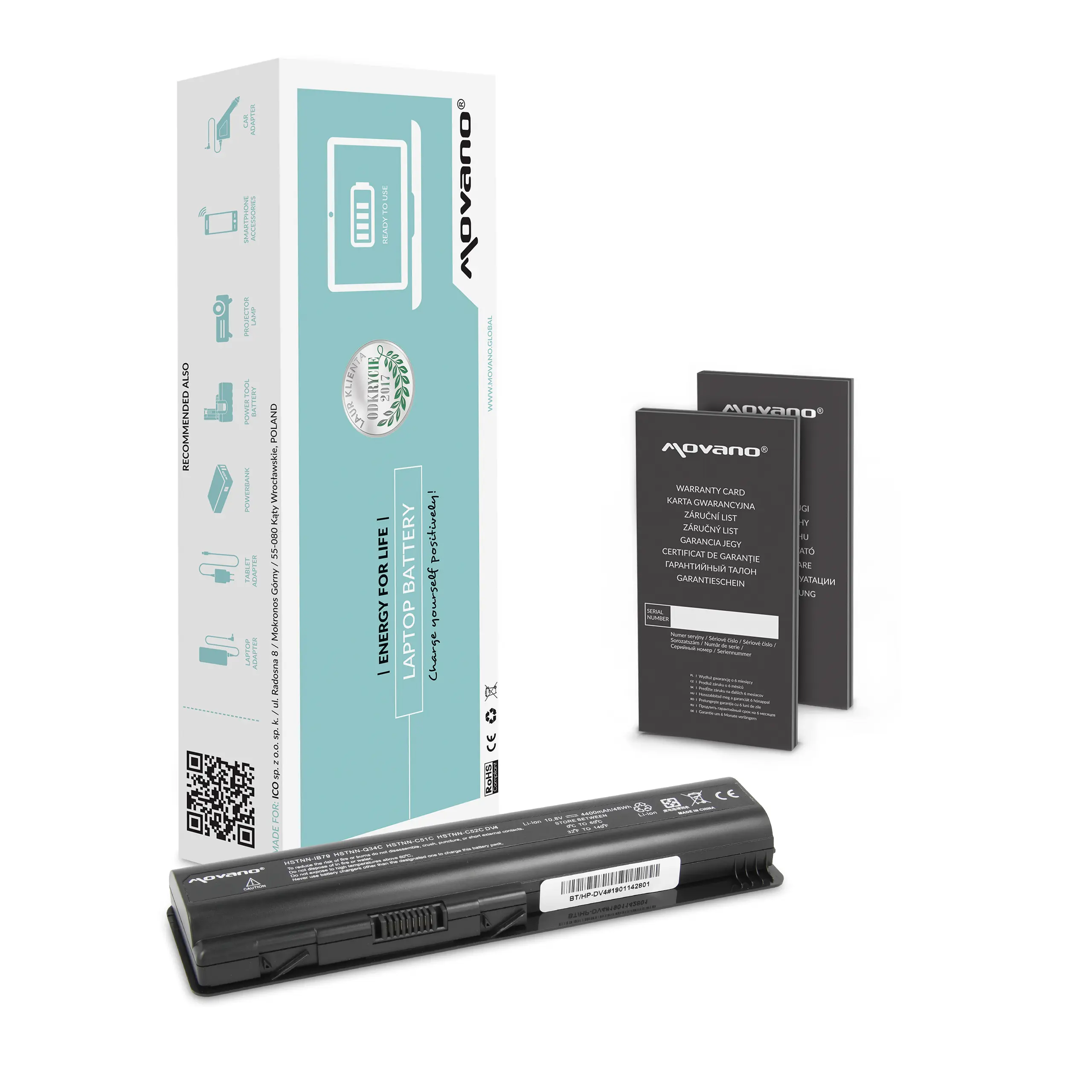 Movano battery for HP notebook dv4