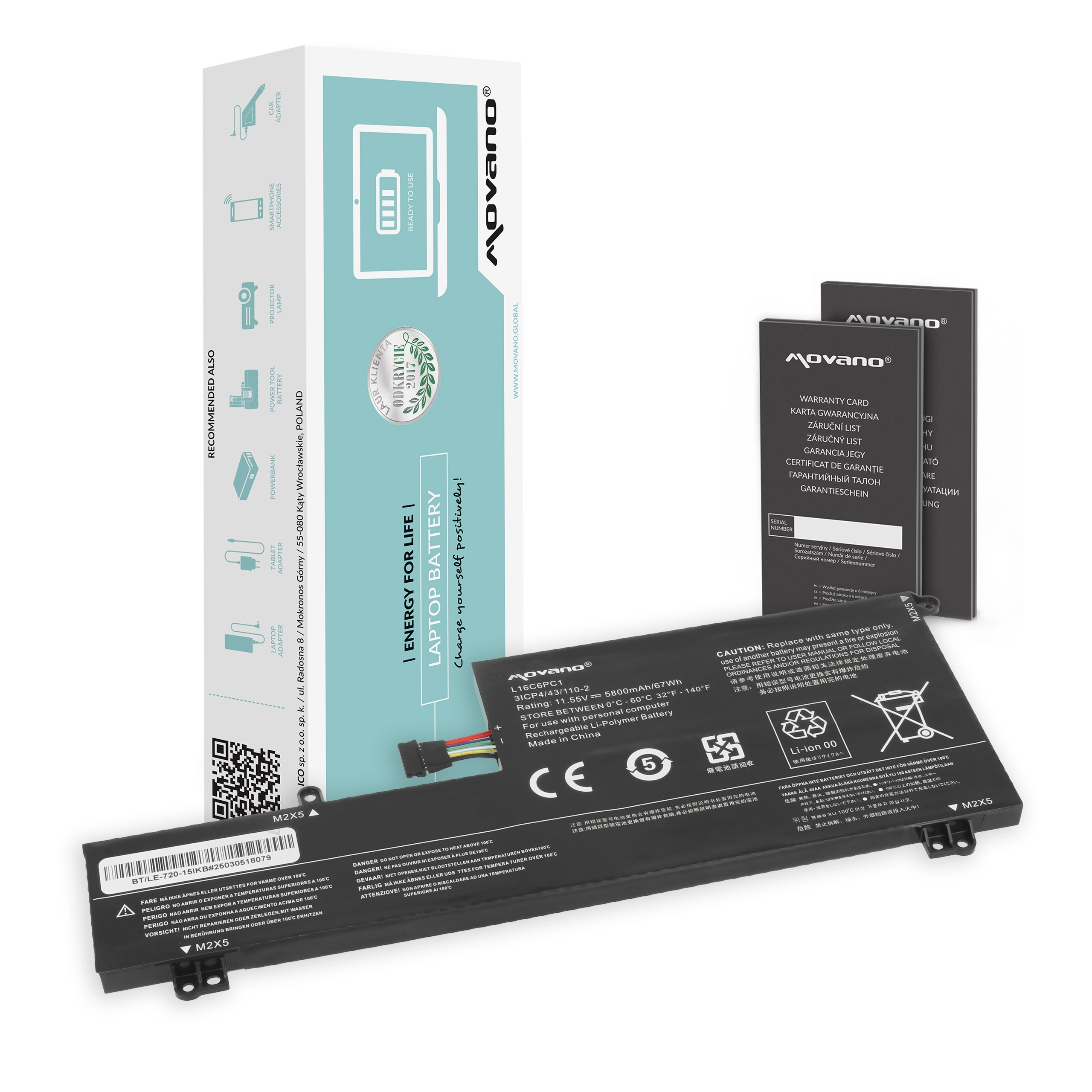Movano Battery for Lenovo Yoga 720-15IKB