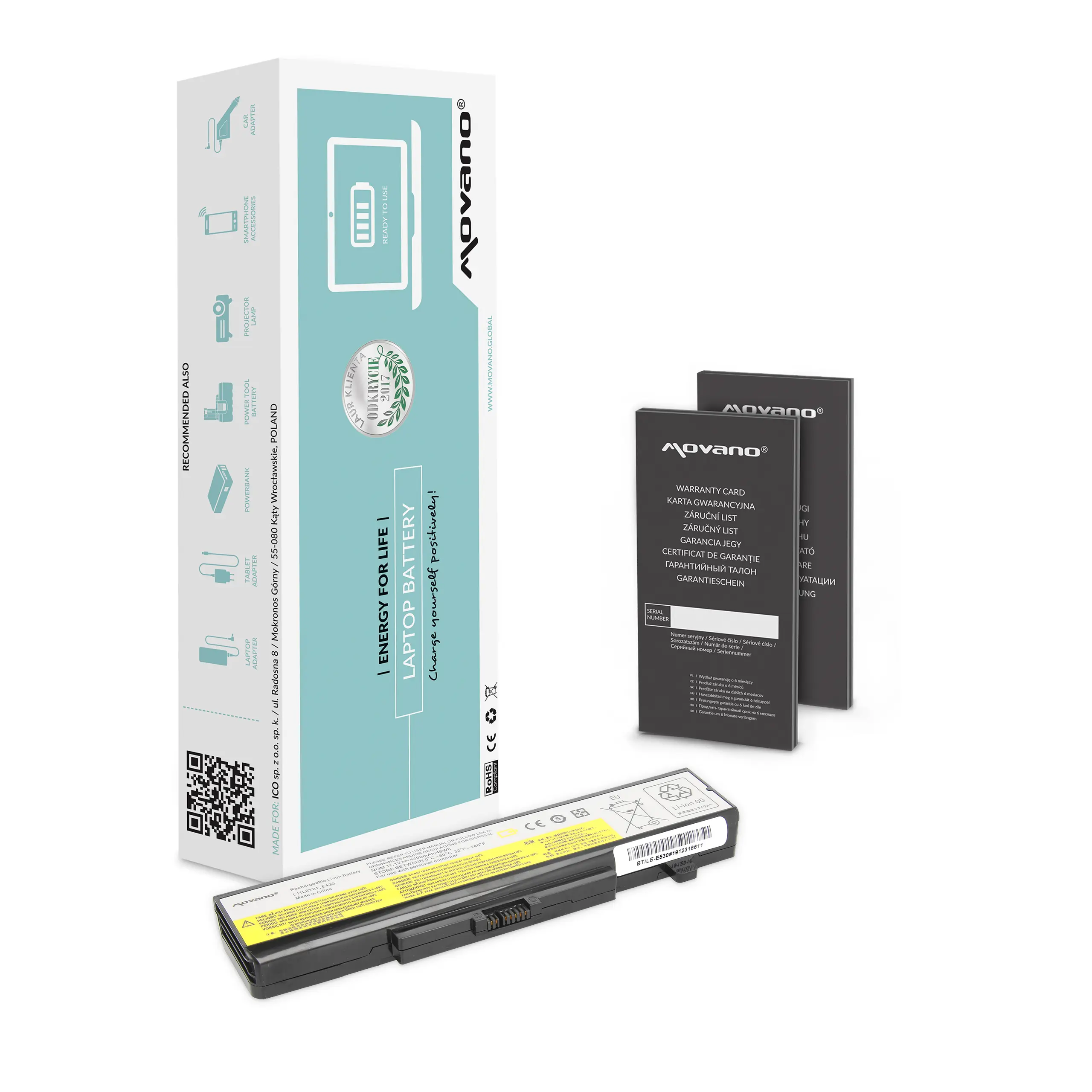 Movano battery for Lenovo Thinkpad E530