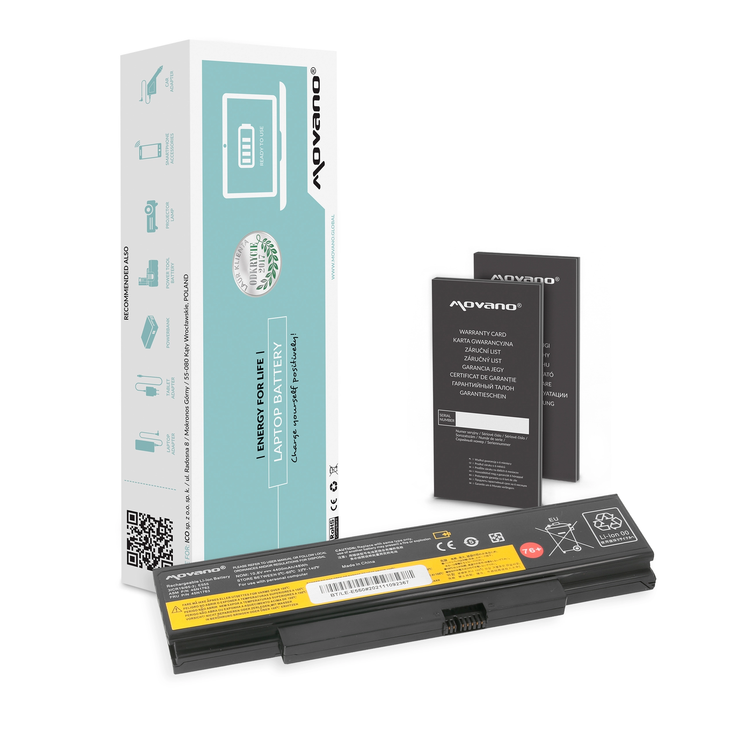 Movano Battery for Lenovo ThinkPad E550