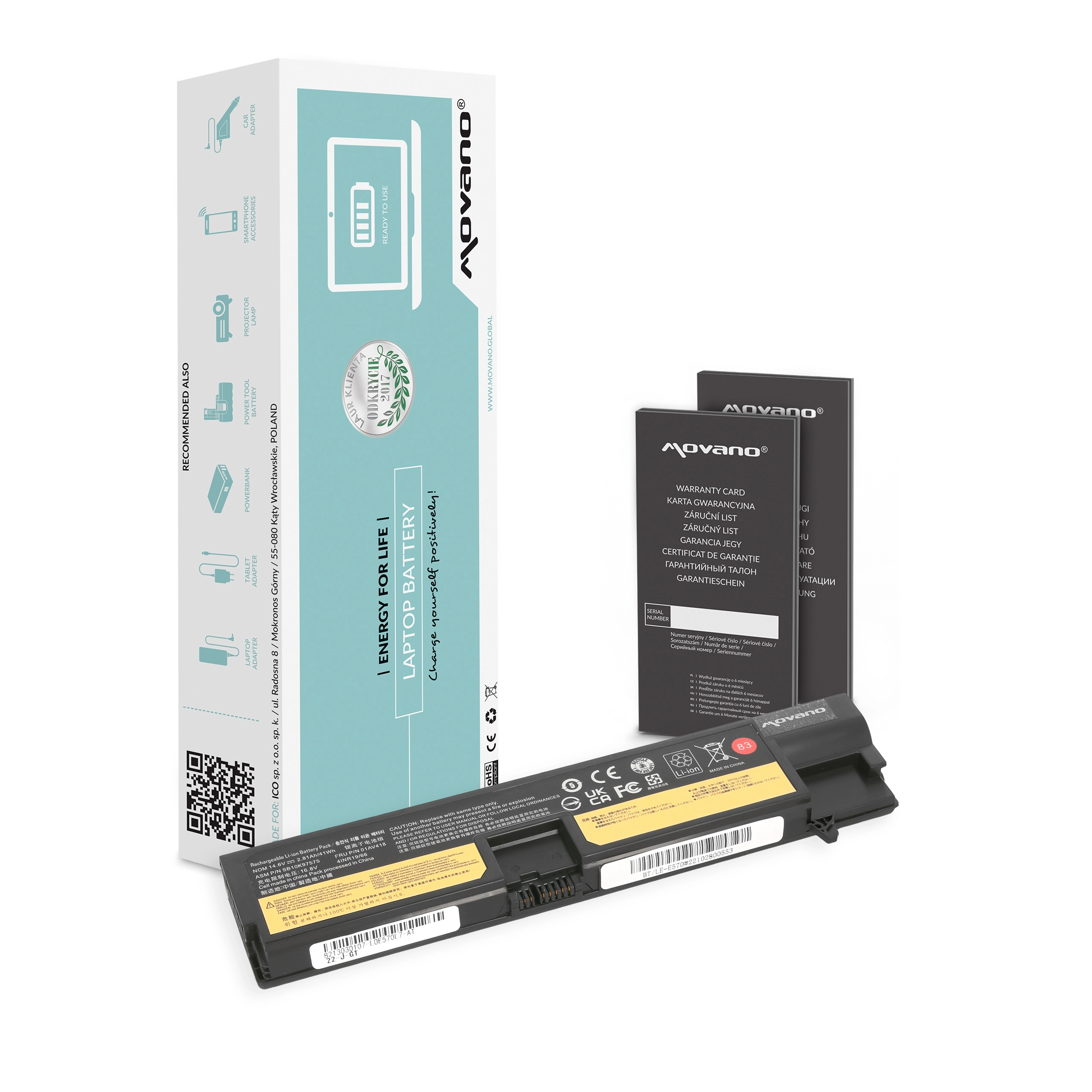 Movano battery for Lenovo ThinkPad E570