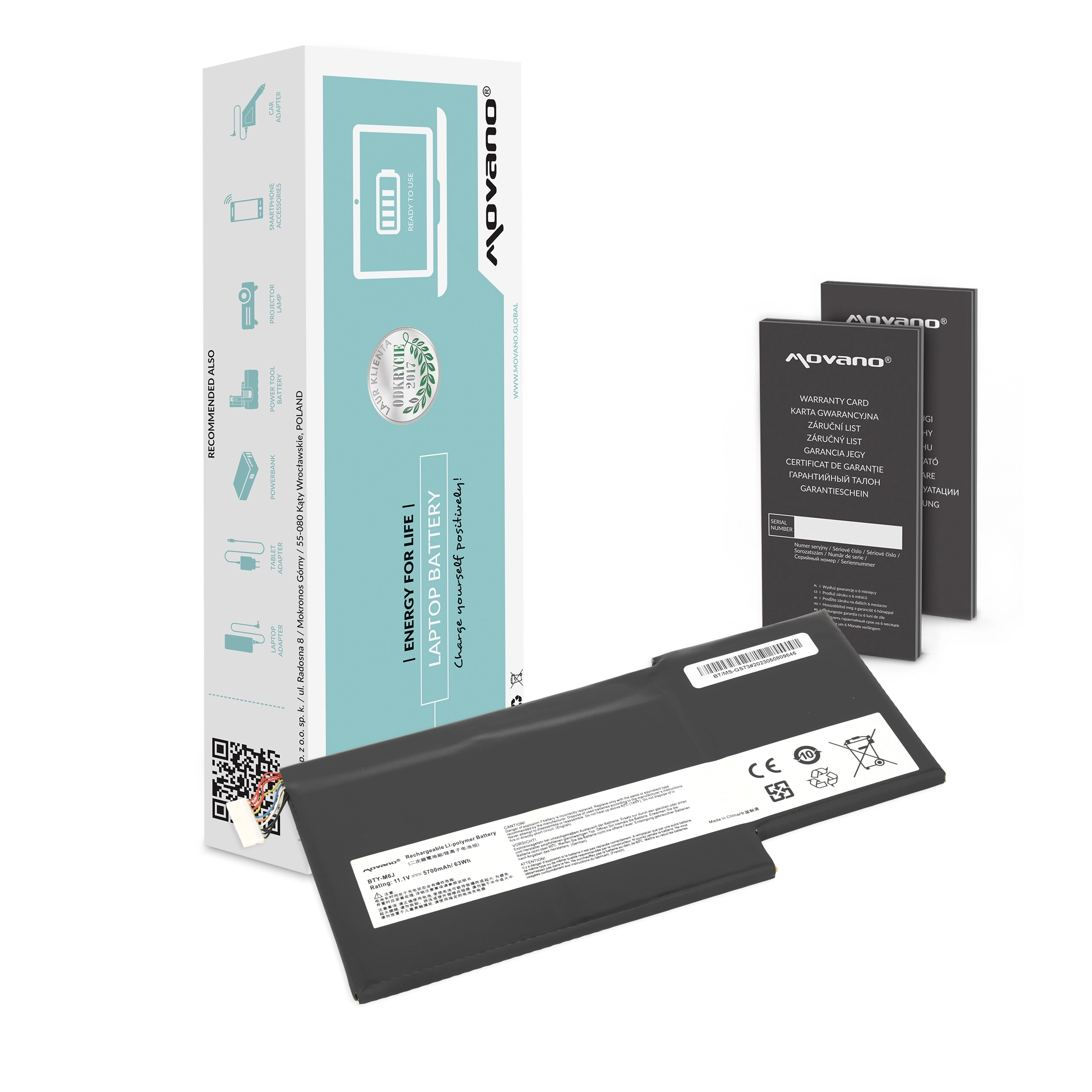 Movano Battery for MSI GS63VR GS73VR
