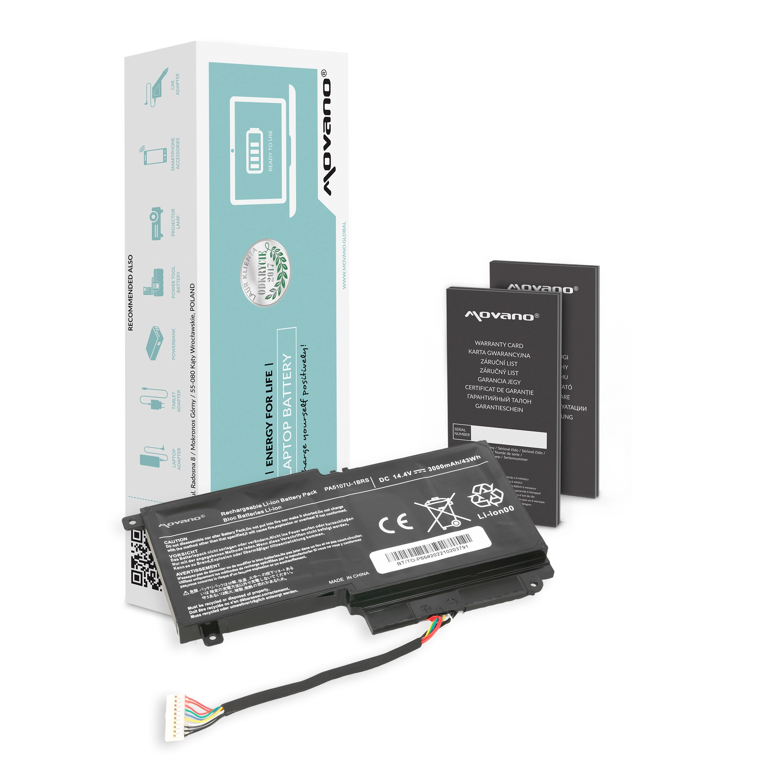 Movano battery for Toshiba P55  S55