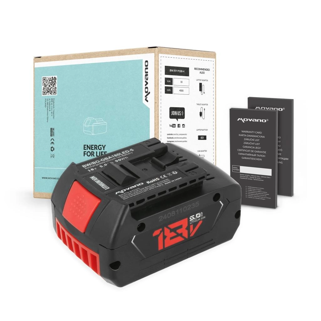 Movano Battery for Bosch GBA BAT609