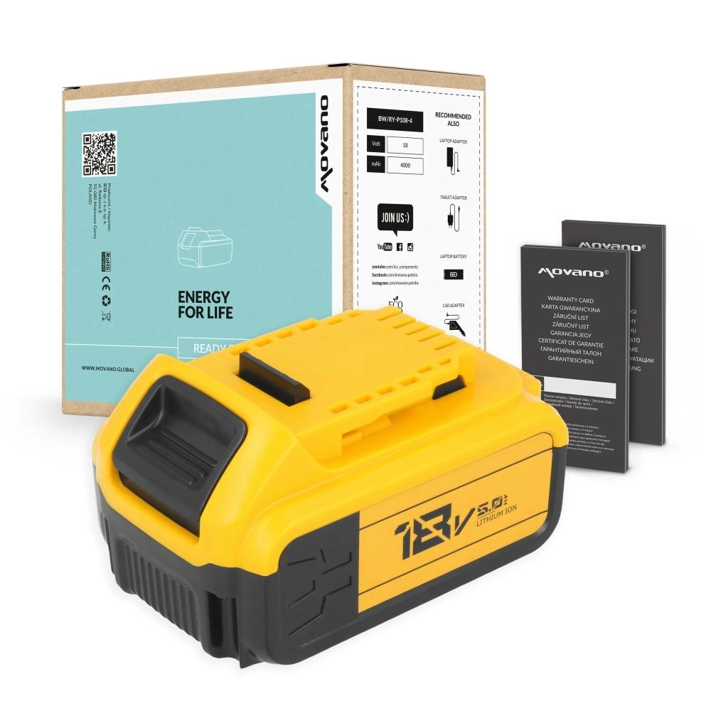 Movano Battery for DeWalt DCB180  DCB200