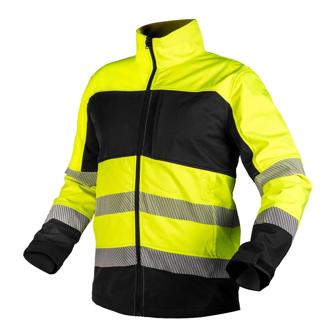 Softshell warning work jacket yellow and