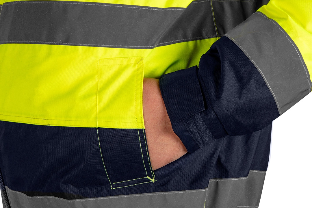3-in-1 warning work jacket insulated yellow