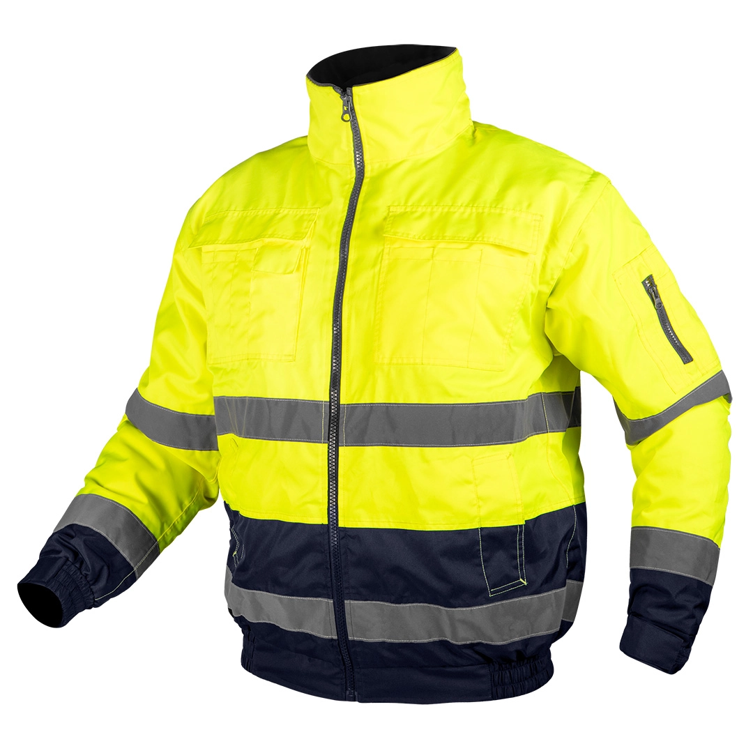 3-in-1 warning work jacket insulated yellow