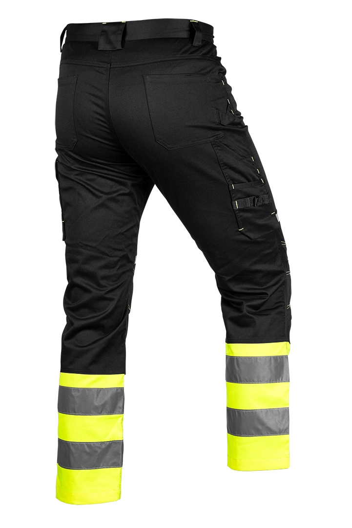 High visibility trousers black and yellow