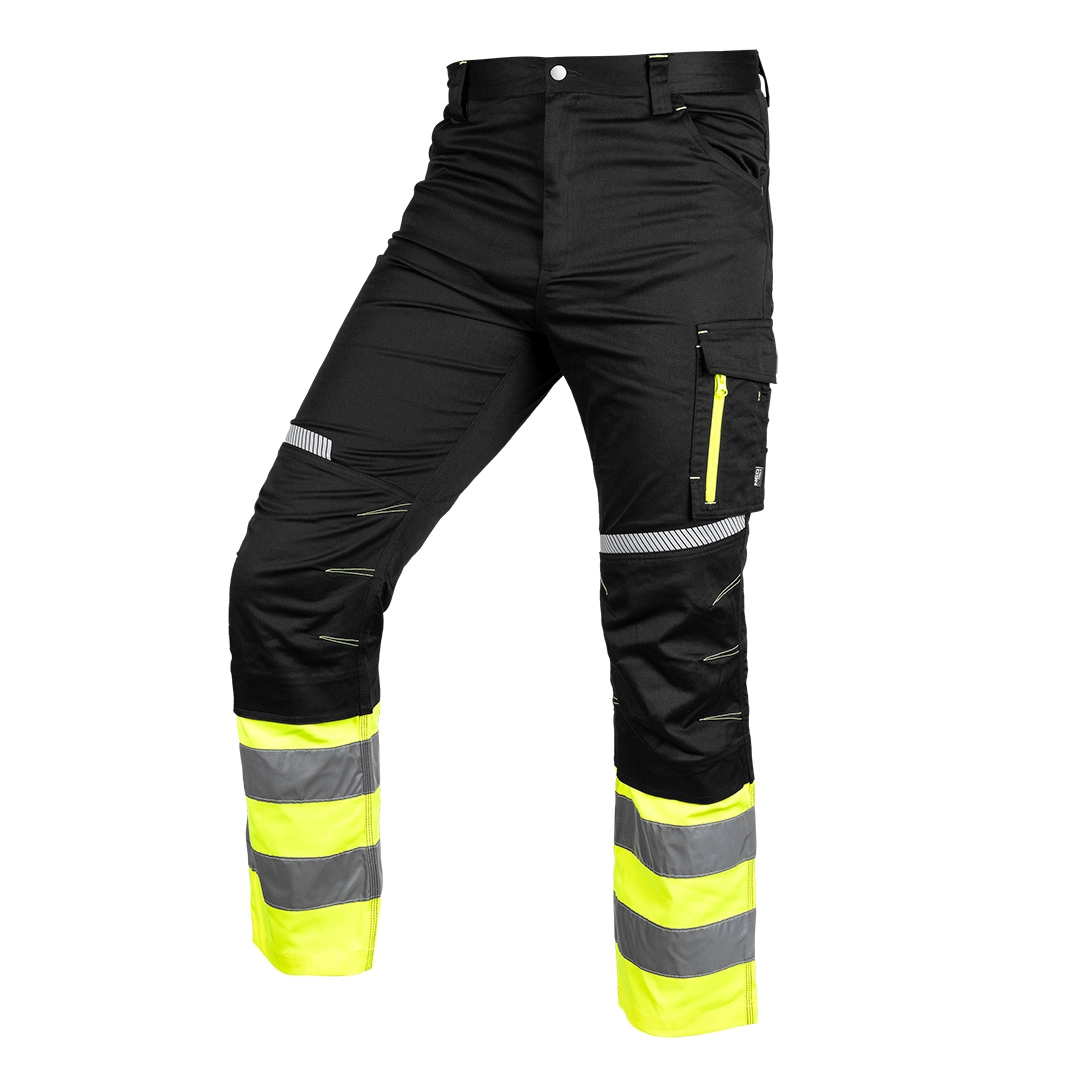 High visibility trousers black and yellow